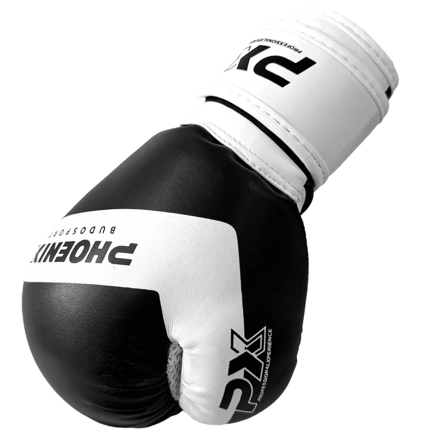PX Boxing Gloves, Kinder, black-white, 6 Oz
