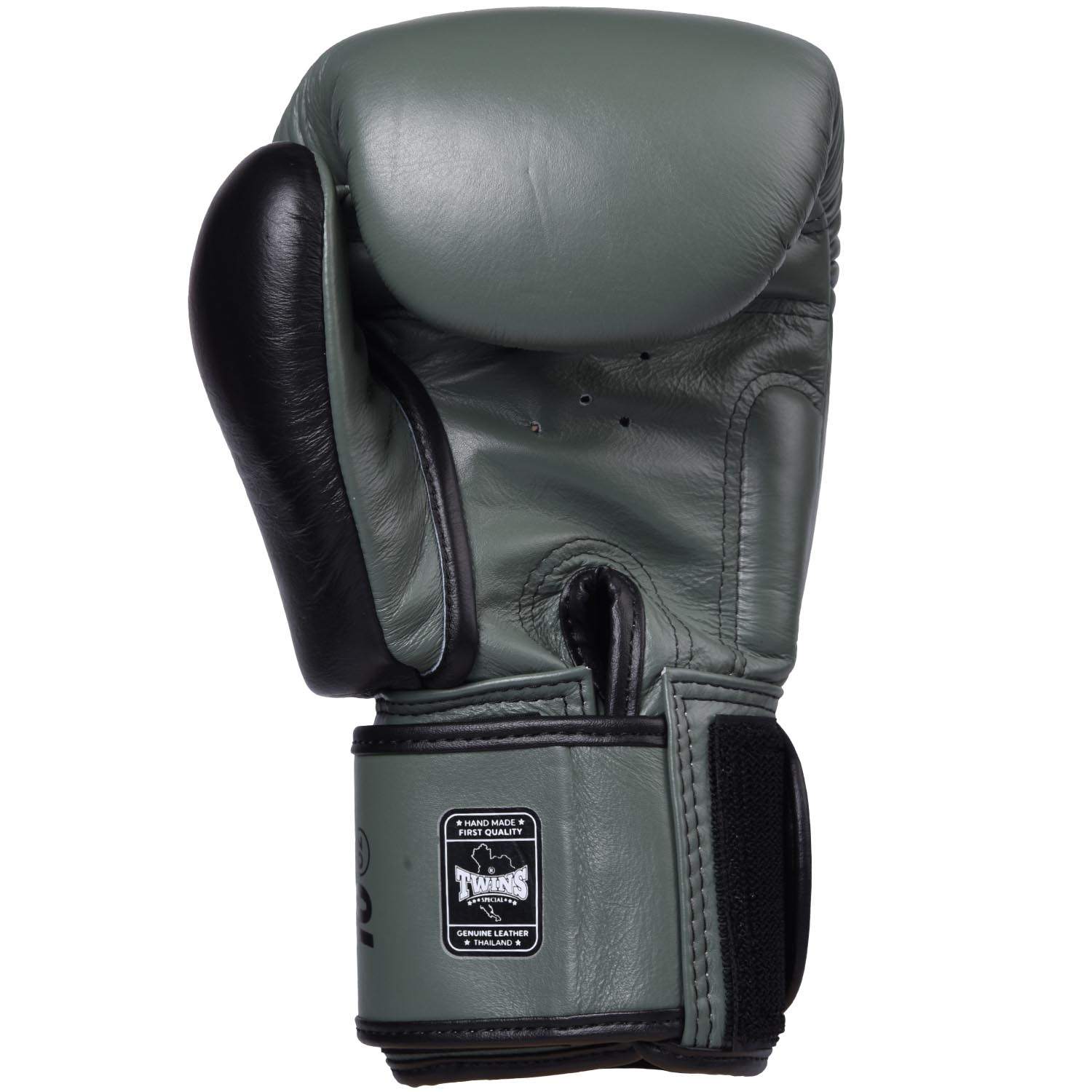TWINS Special Boxing Gloves, Leather, BGVL-8, green-black, 10 Oz