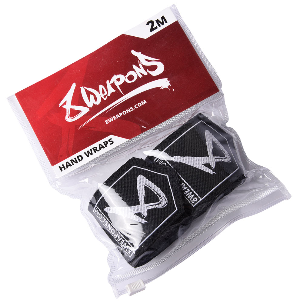 8 WEAPONS Hand Wraps, semi-elastic, 2 m, black