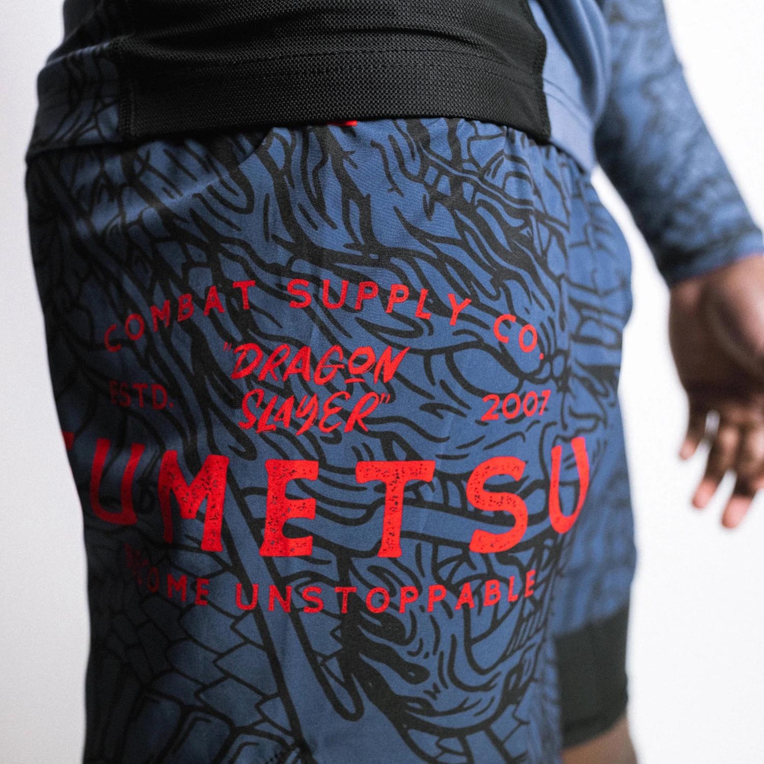 Fumetsu MMA Fight Shorts, Dragon Slayer Dual Layer, blue-red, XXL