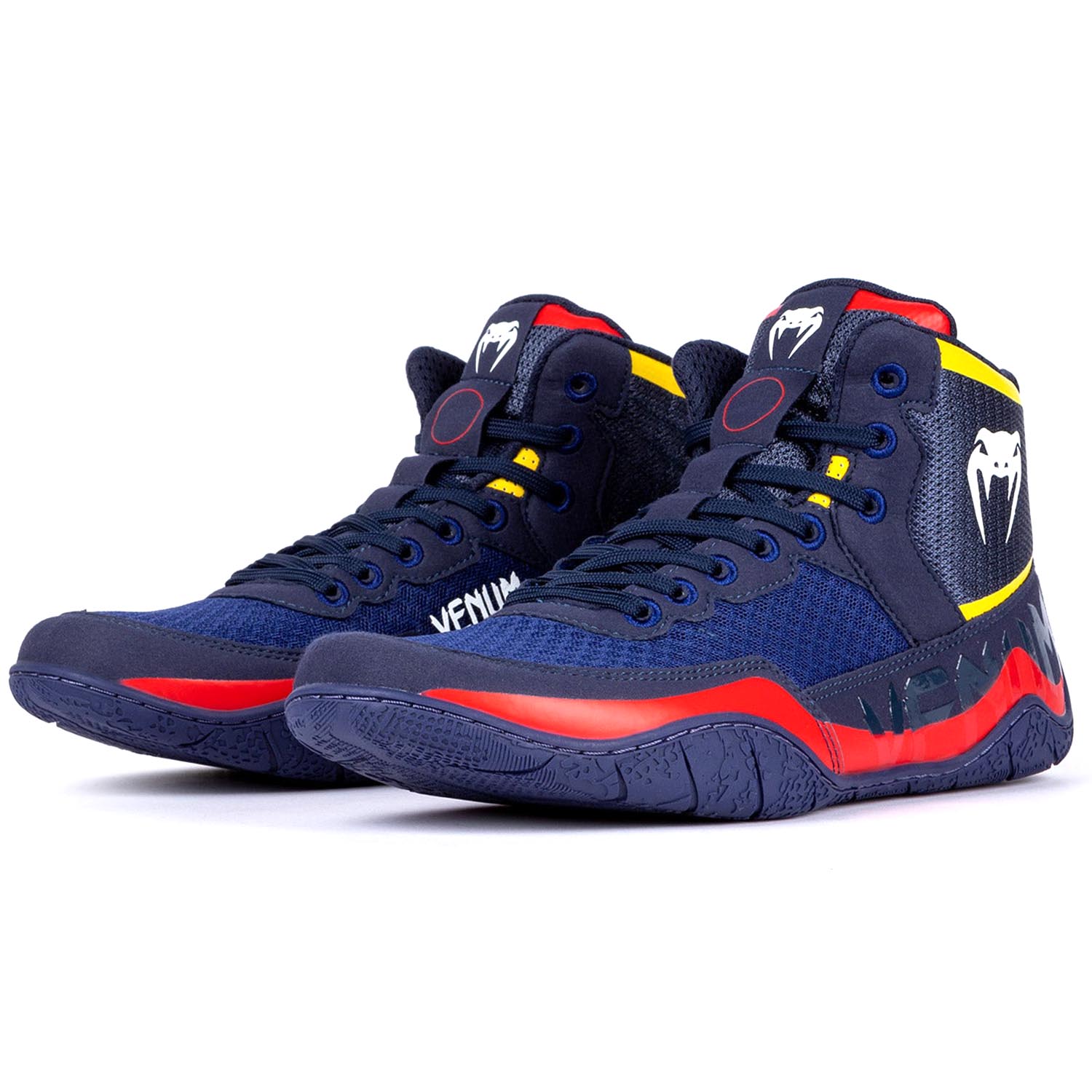 VENUM Wrestling Schuhe, Elite, blau-gelb, 44.5