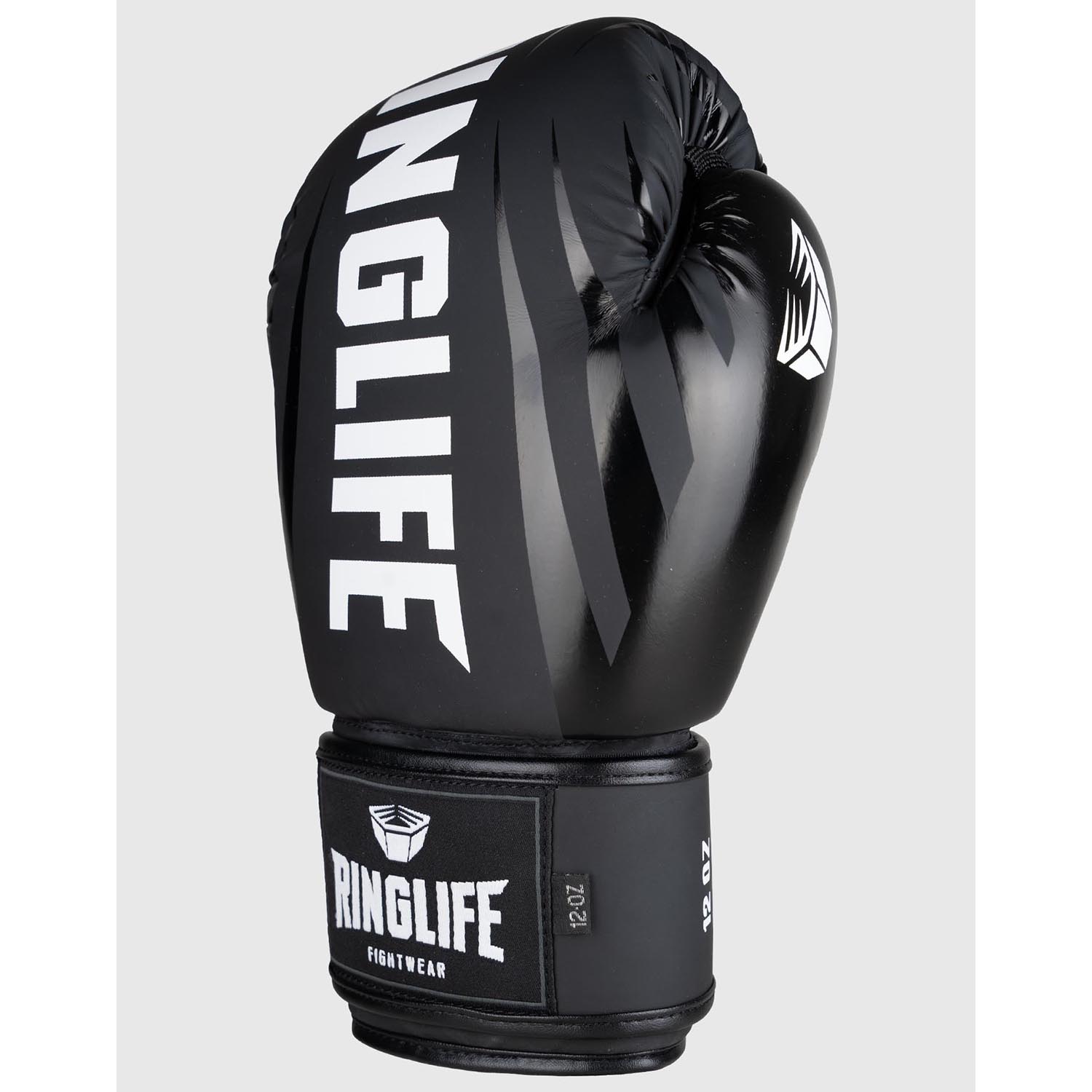 RINGLIFE Boxing Gloves, No.1, black-white, 10 Oz