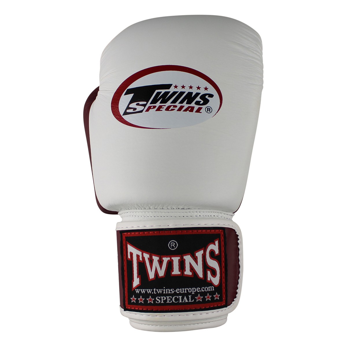 TWINS Special Boxhandschuhe, Leder, BGVL-3, weiß-weinrot, 12 Oz