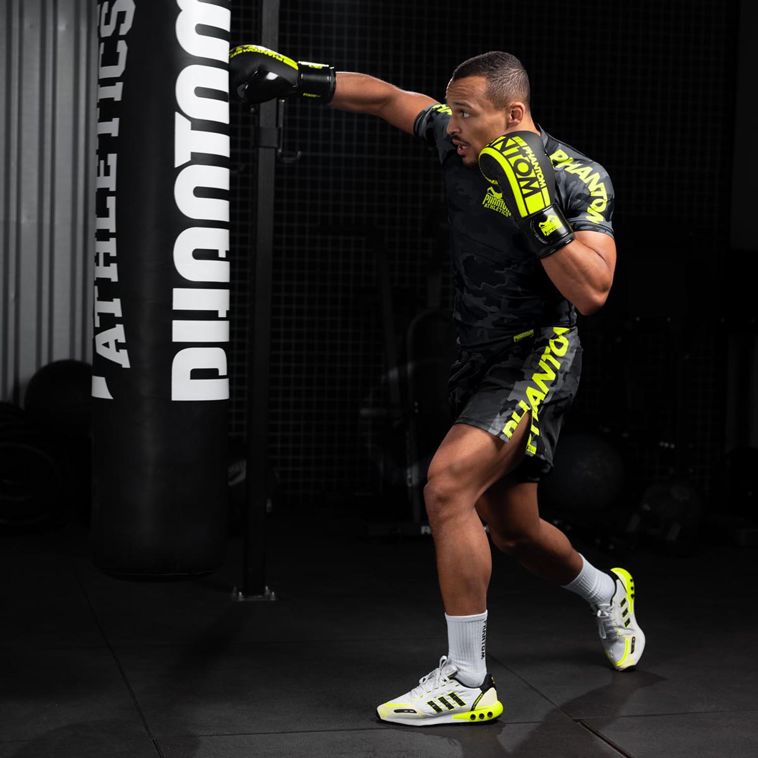 Phantom Athletics Rashguard, S/S, Evo, schwarz-neon, L