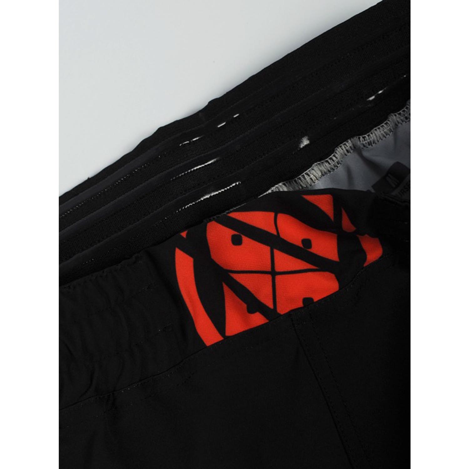 MANTO MMA Fight Shorts, Tengu, black-red, XXL