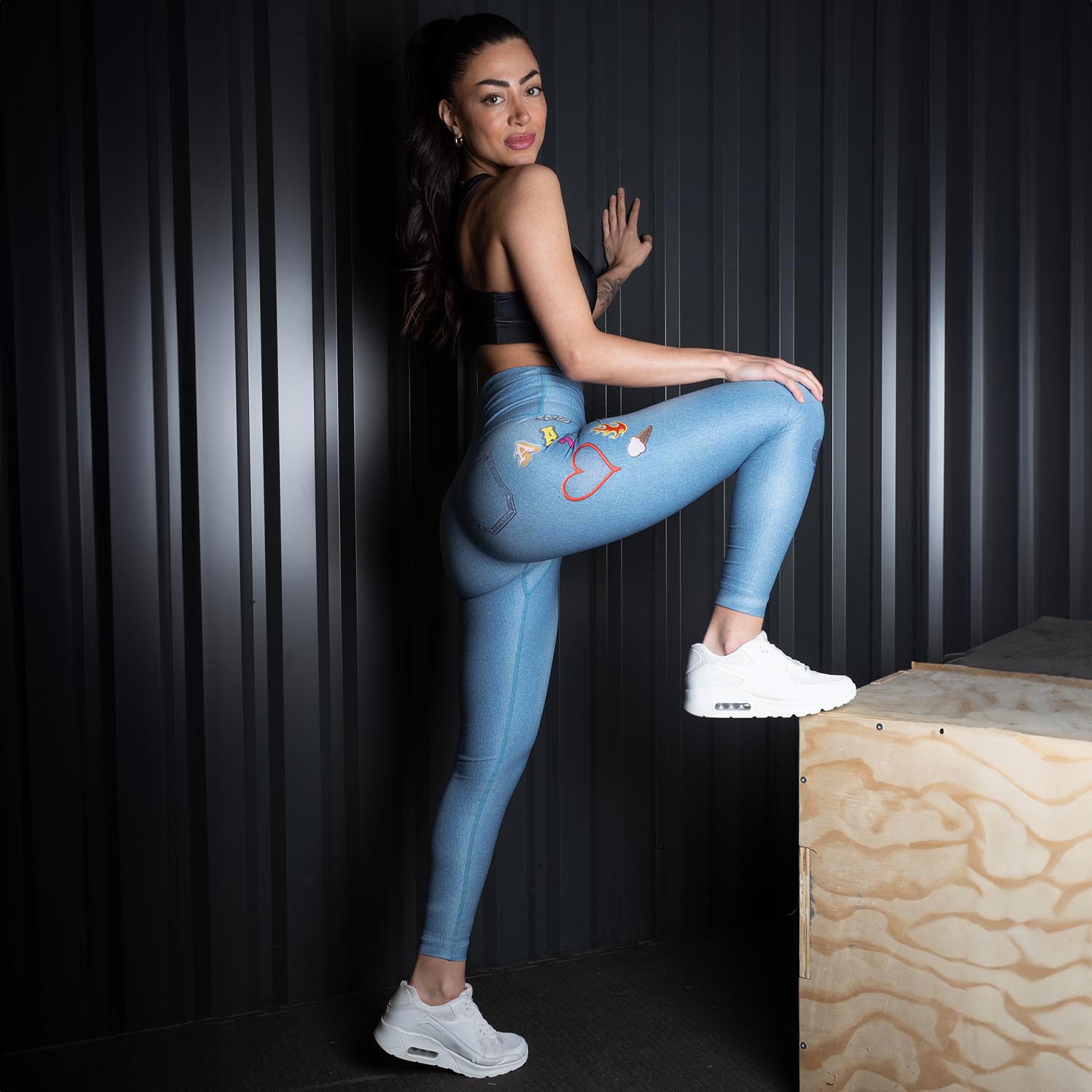 Anarchy Apparel Compression Leggings, Denim, S