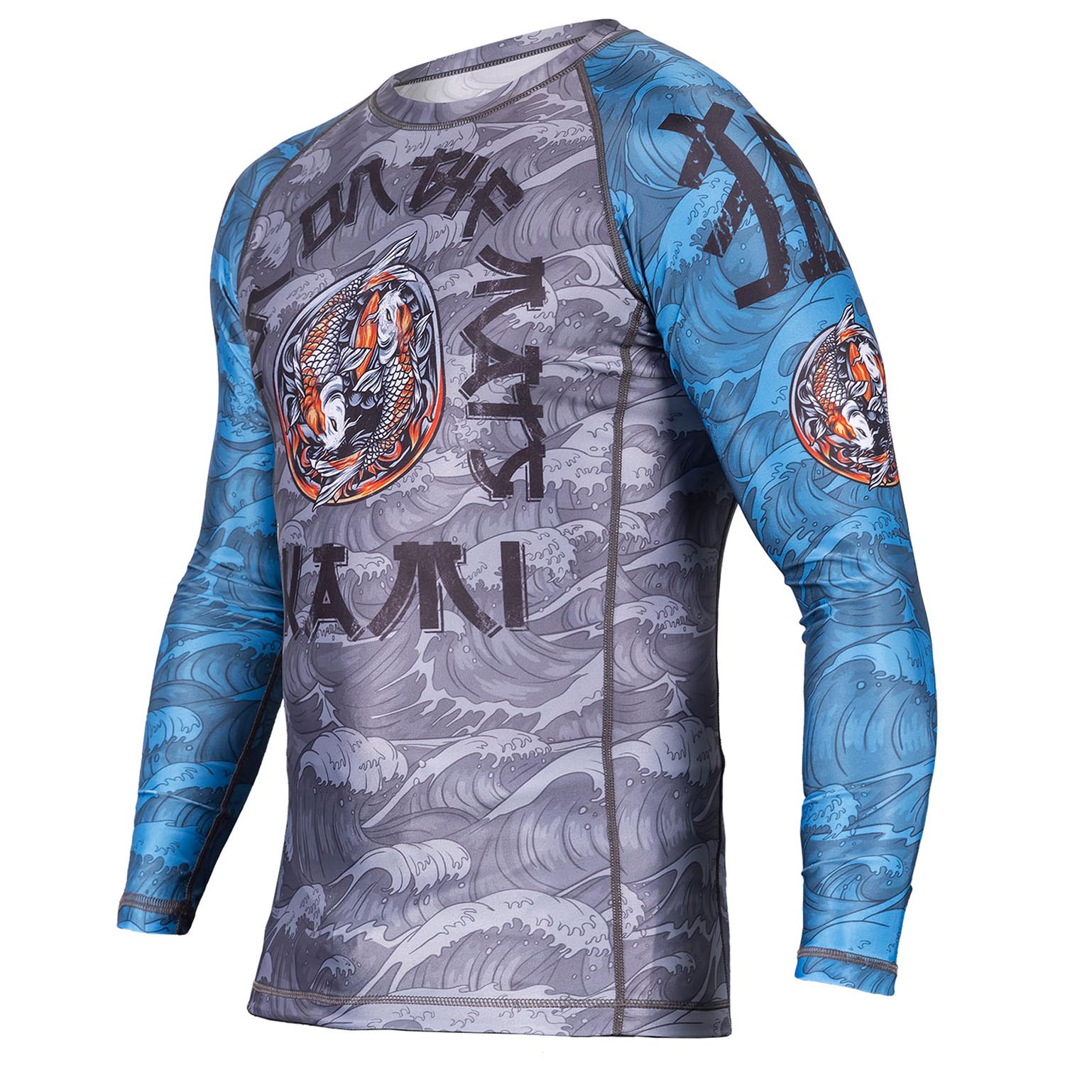 OKAMI Rashguard, L/S, Kois, grey-blue, XL