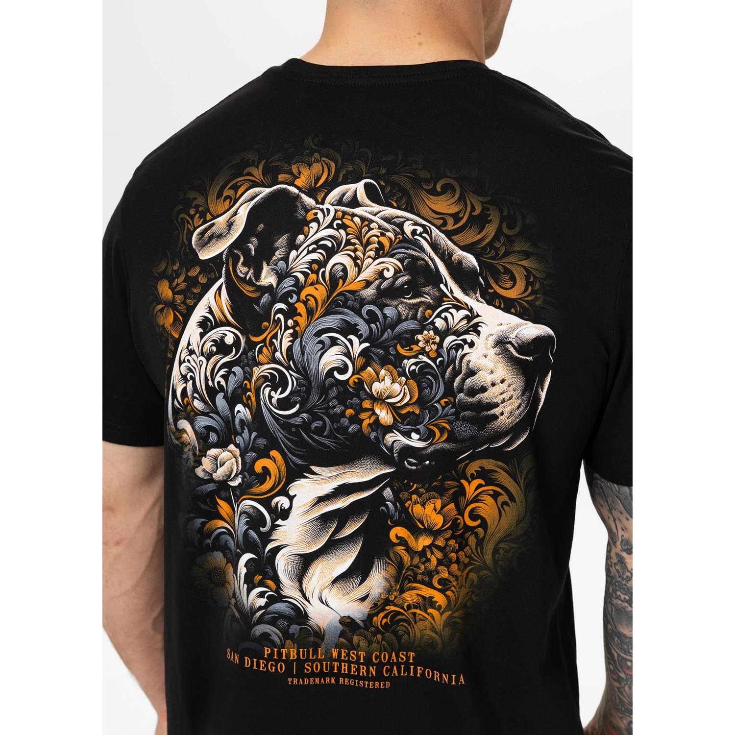 Pit Bull West Coast T-Shirt, Tattoo, black-orange, XXXL