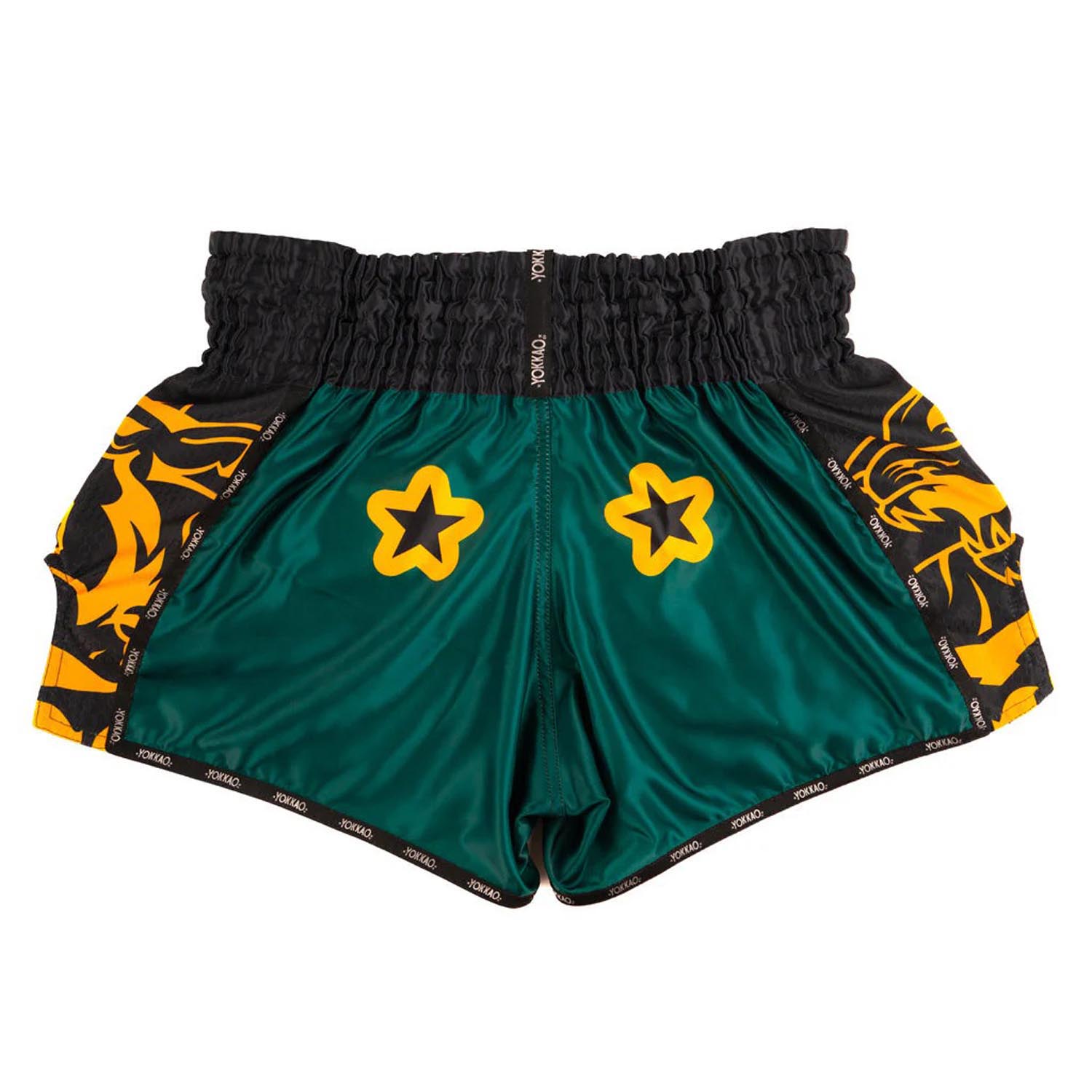 YOKKAO Muay Thai Shorts, Original Gold, green-yellow-black, XXL