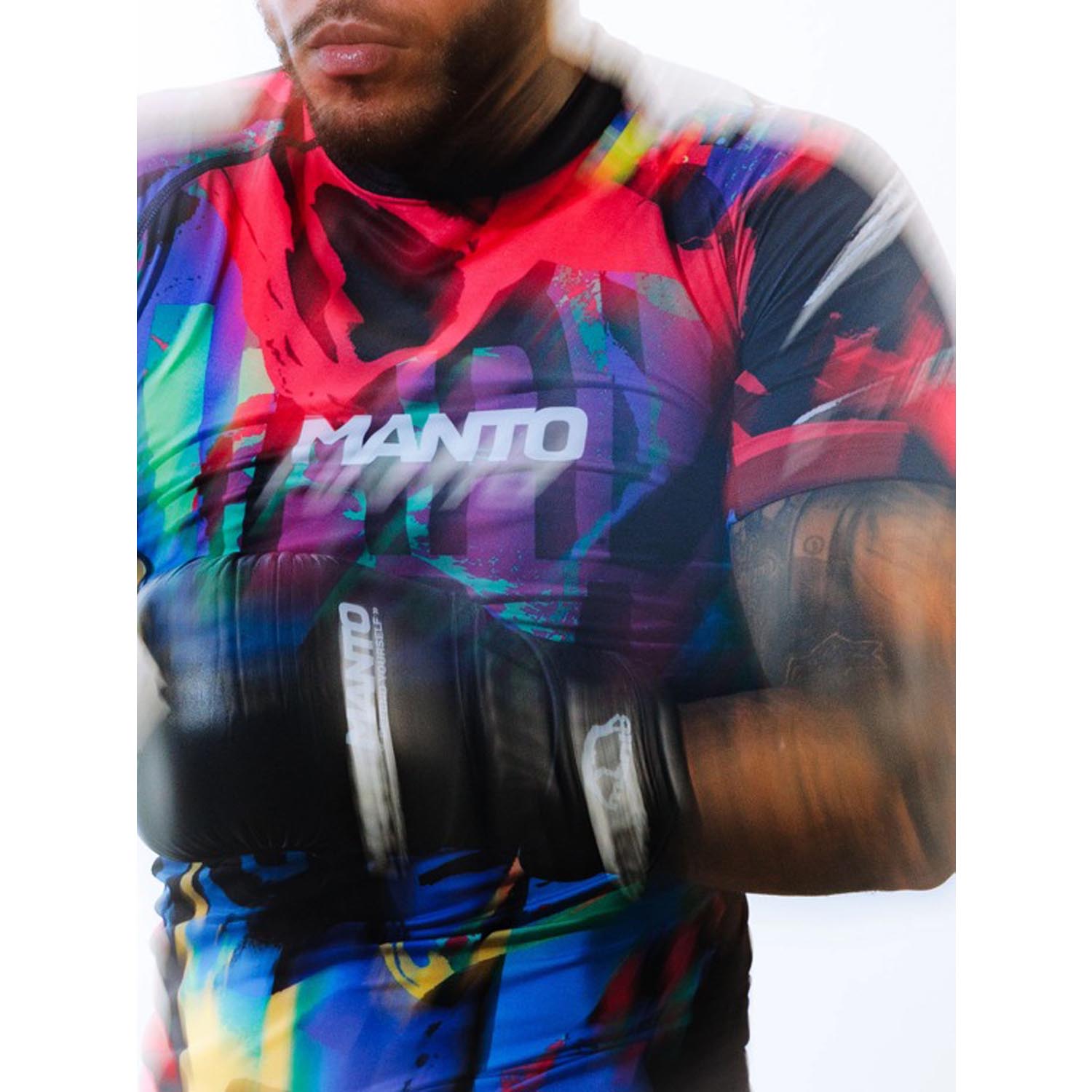 MANTO Rashguard, S/S, Rave, black-pink, XXL