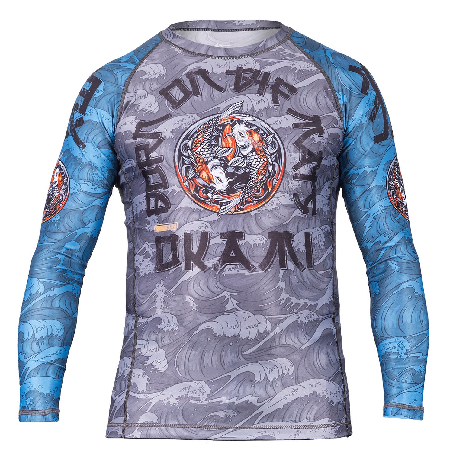 OKAMI Rashguard, L/S, Kois, grey-blue, XXL
