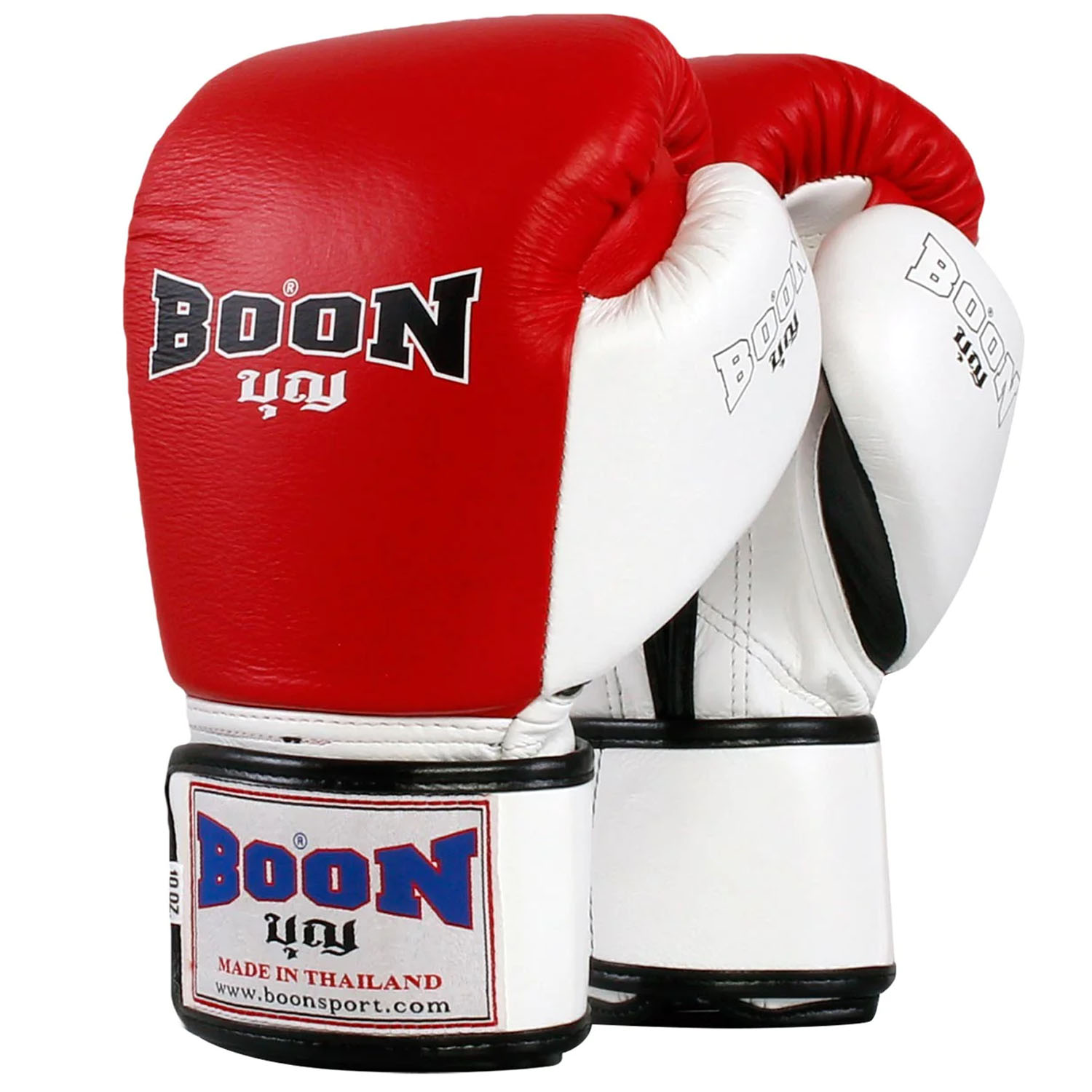 BOON Boxhandschuhe, BGCBK, Compact Velcro, rot-weiß, 10 Oz