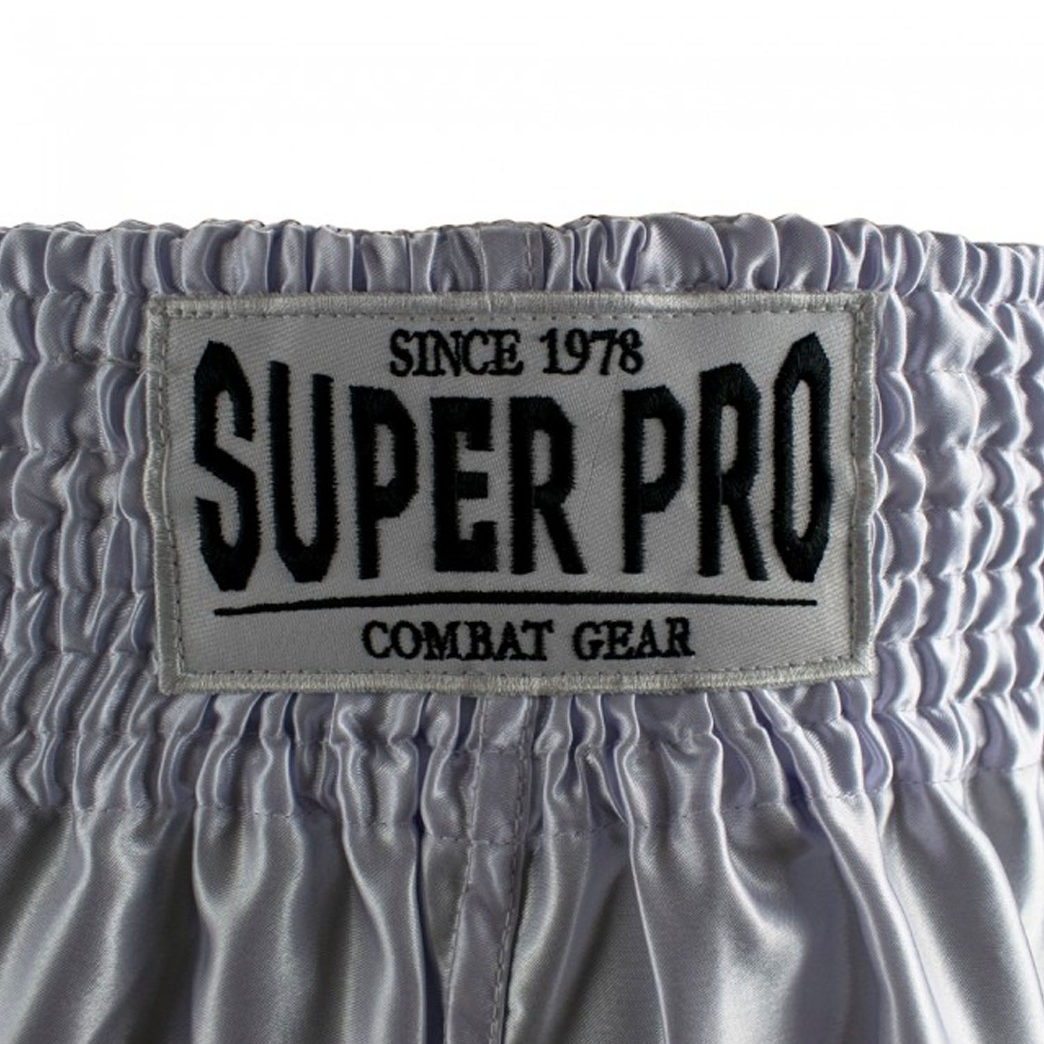 Super Pro, Muay Thai Shorts, Brave, weiß-schwarz, XL