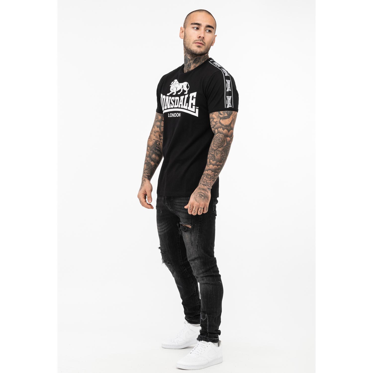 Lonsdale T-Shirt, Stour, schwarz, S