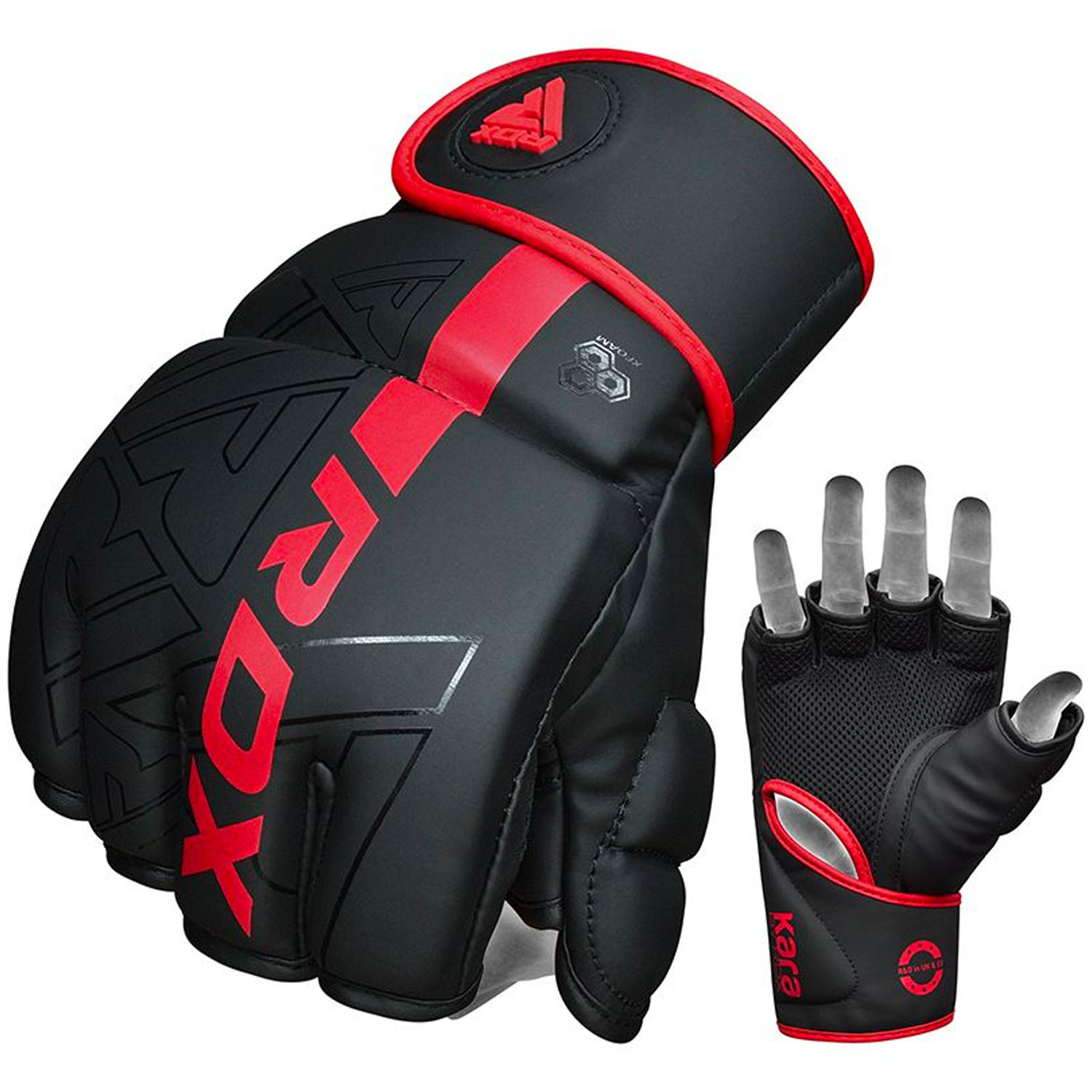 RDX MMA Boxing Gloves, Kara Series F6, black-red, S