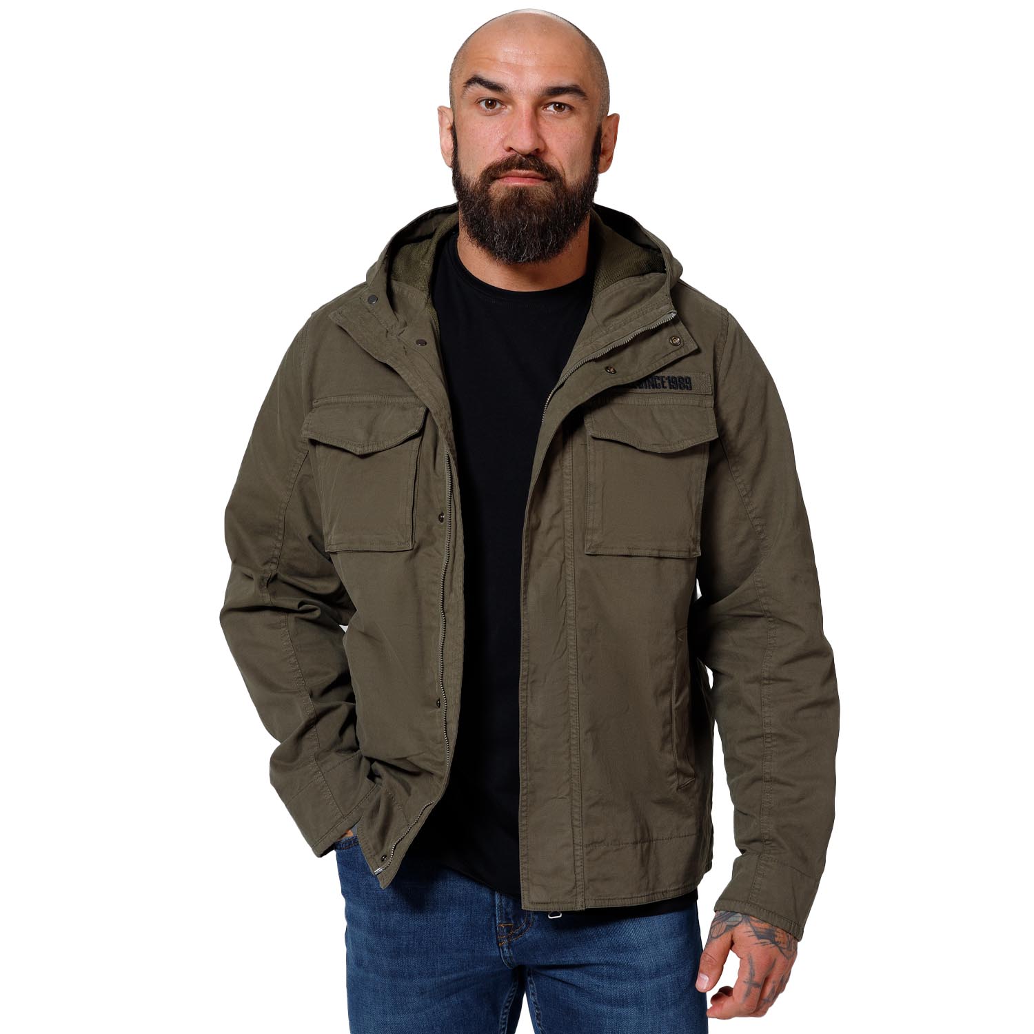Pit Bull West Coast Jacket, Fallon, Washed Cotton Cargo, olive, XXL
