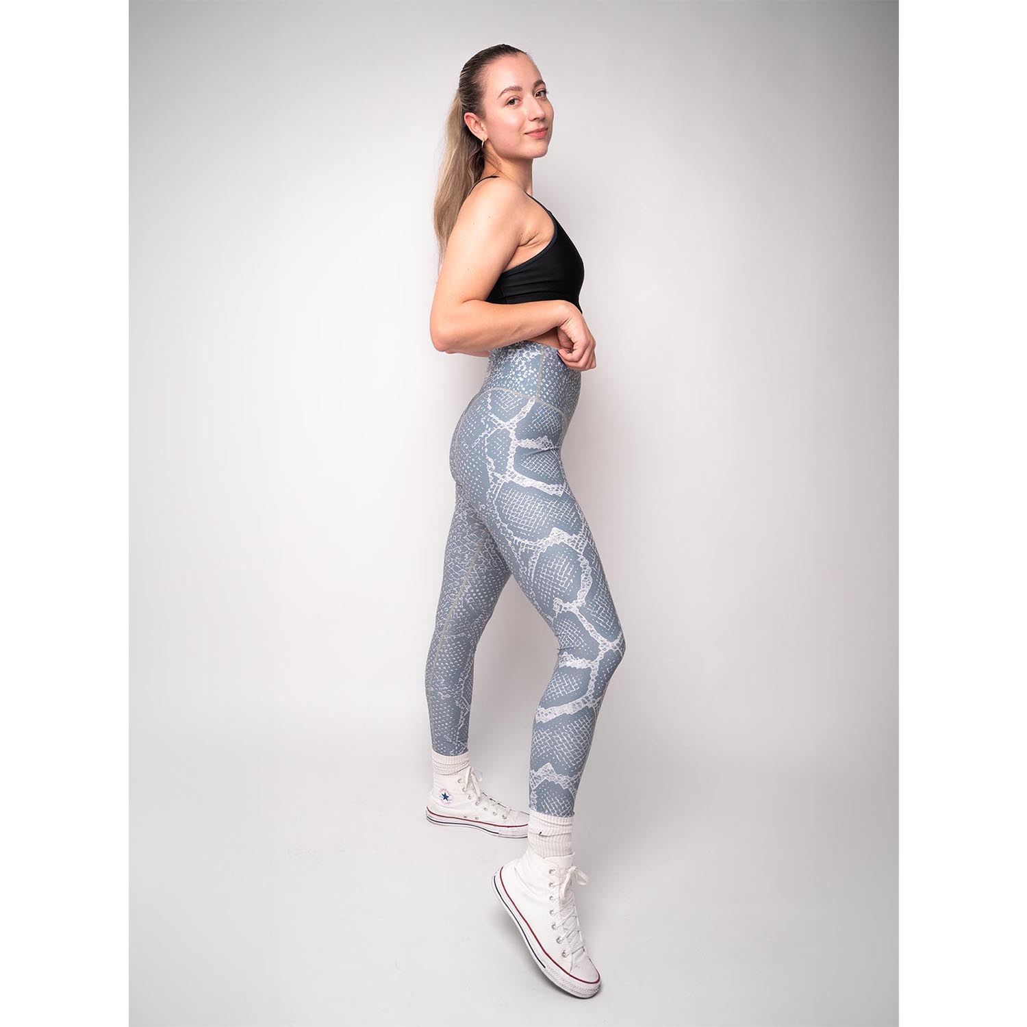 Anarchy Apparel Compression Leggings, Silver Poison, L