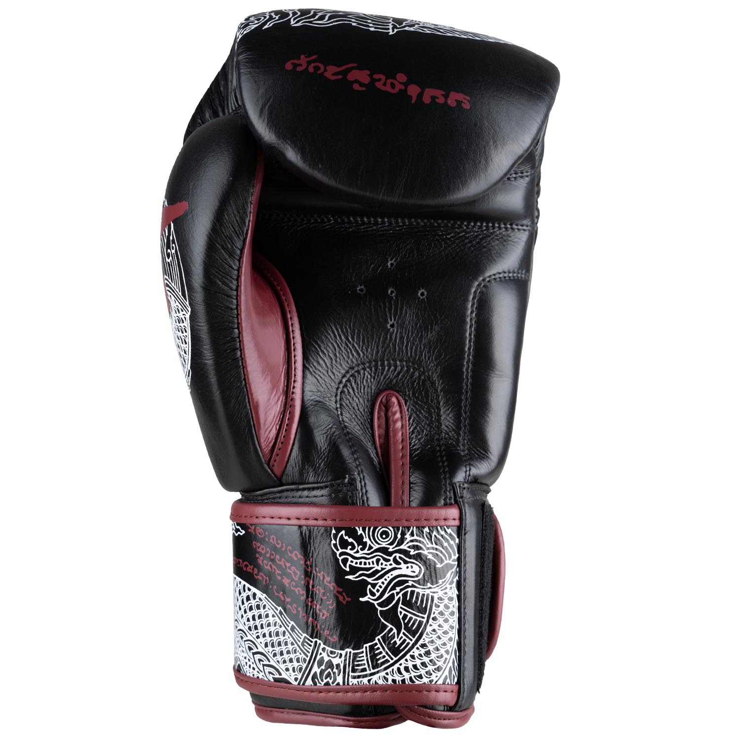8 WEAPONS Boxhandschuhe, Sak Yant Naga, schwarz-braun, 14 Oz
