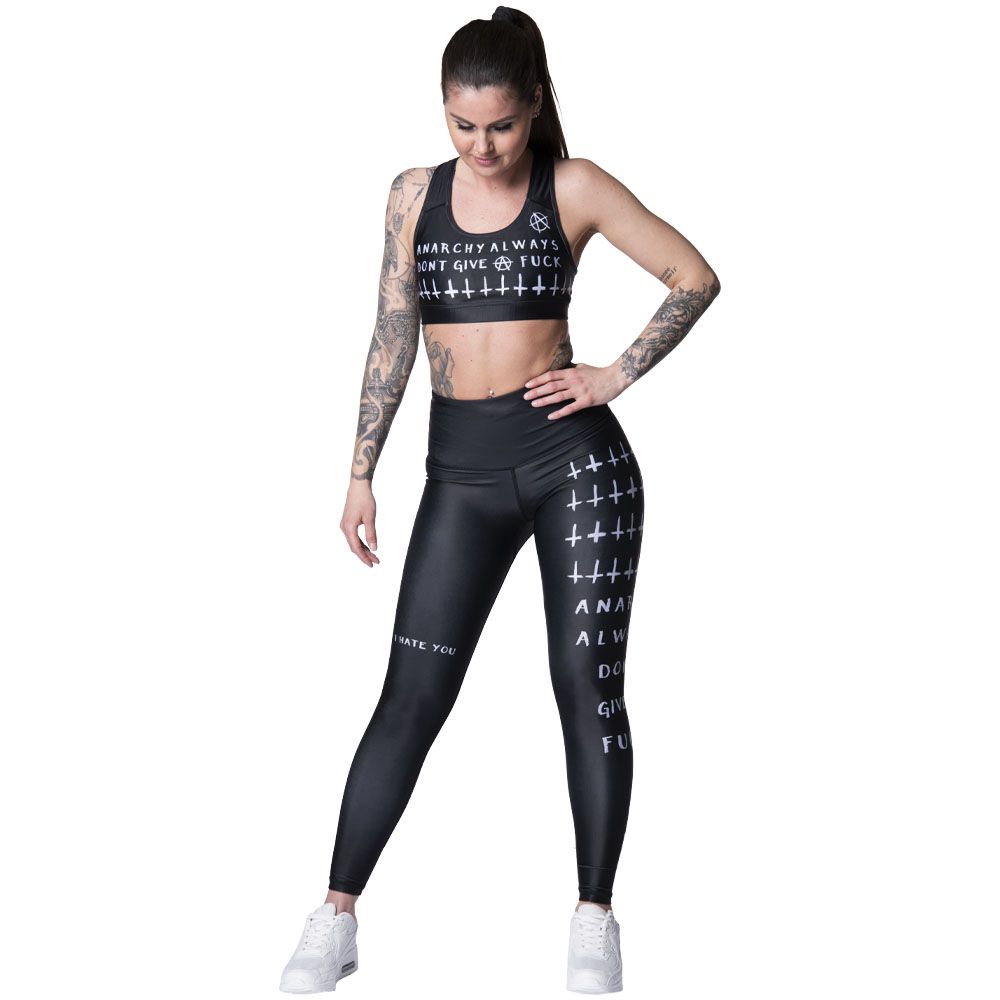 Anarchy Apparel Sports Bra, Always Don't Give a Fuck, XS