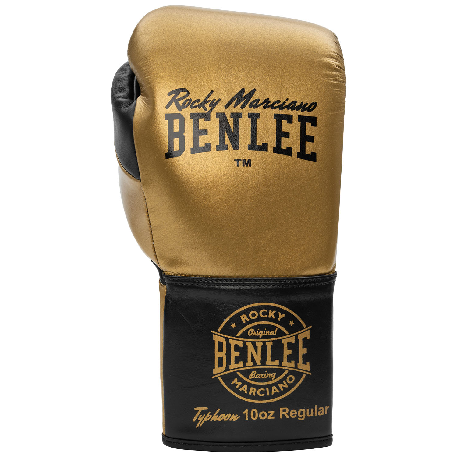 BENLEE Wettkampf Boxhandschuhe, Typhoon, gold-schwarz, 10 Oz