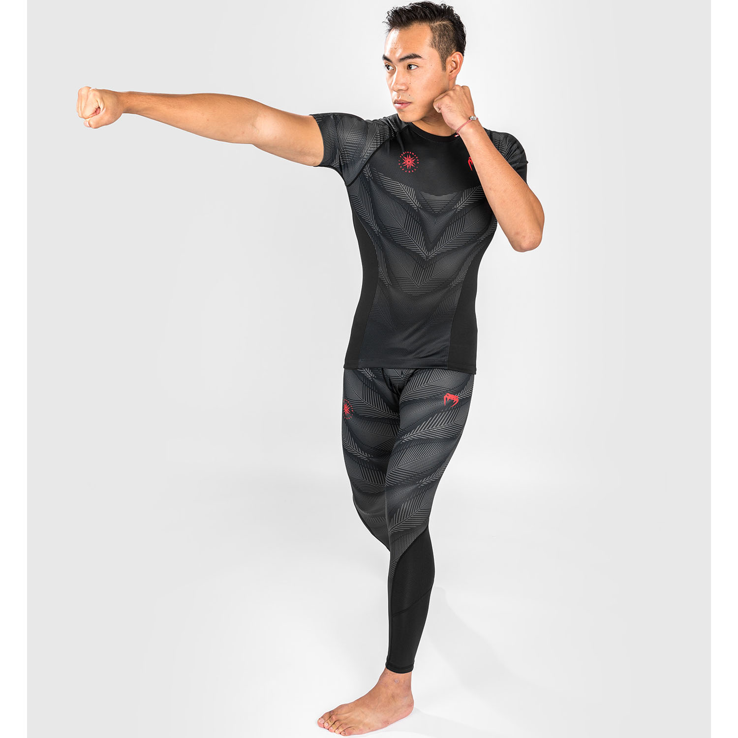 VENUM Rashguard, S/S, Phantom, black-red, S