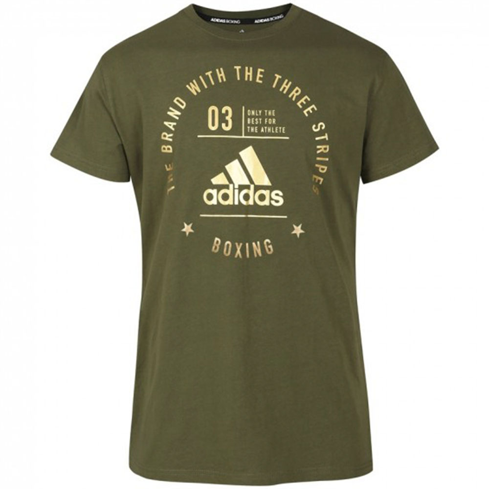 adidas T-Shirt, Community Boxing, olive-gold, XXL