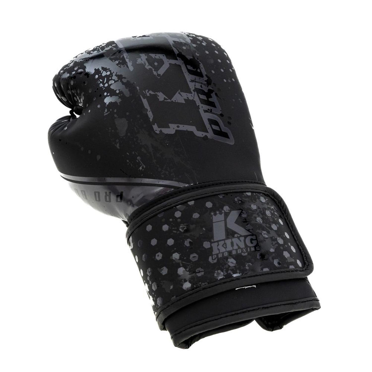 KING PRO BOXING Boxing Gloves, Hexagon 1, black-grey, 6 Oz
