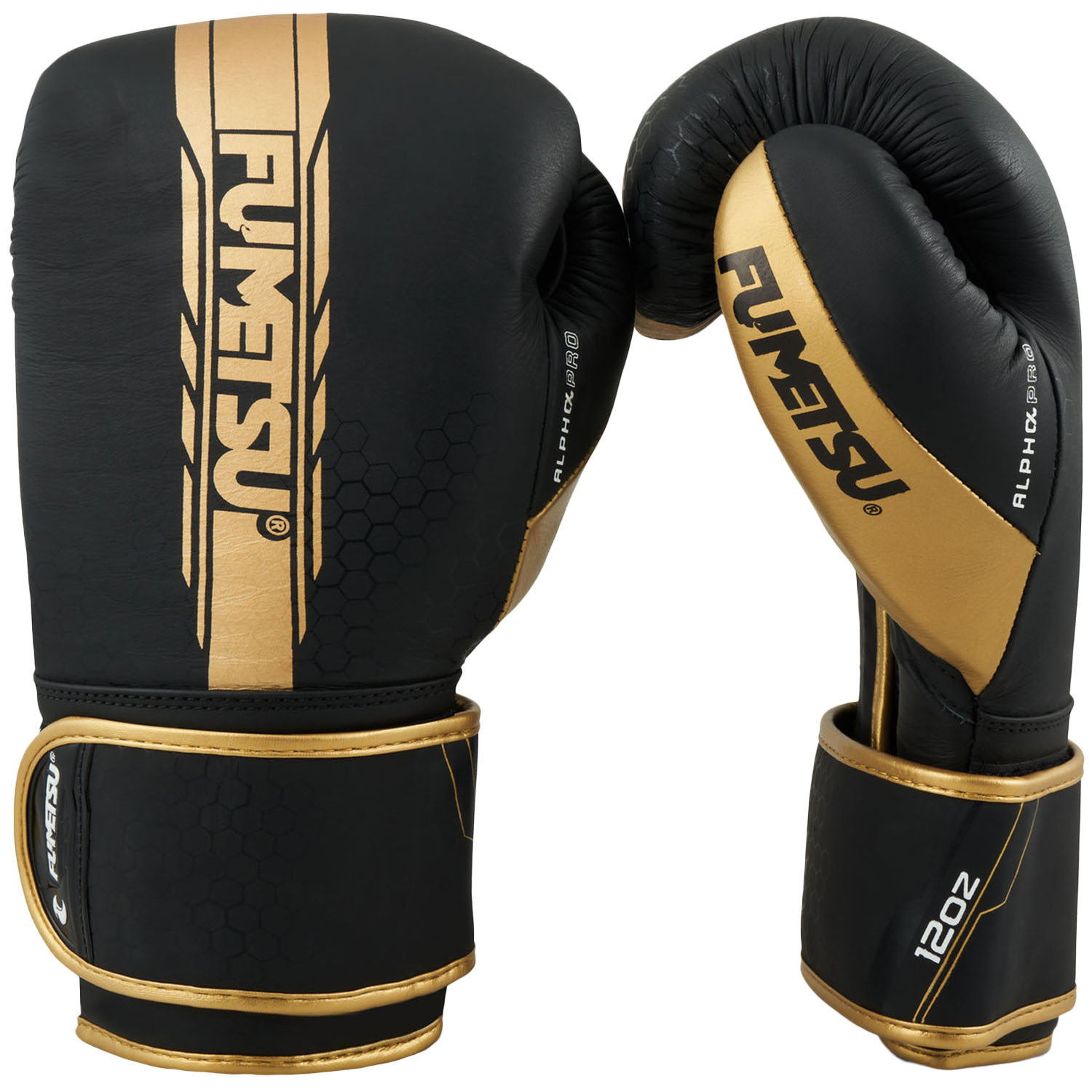 Fumetsu Boxing Gloves, Alpha Pro, black-gold, 14 Oz