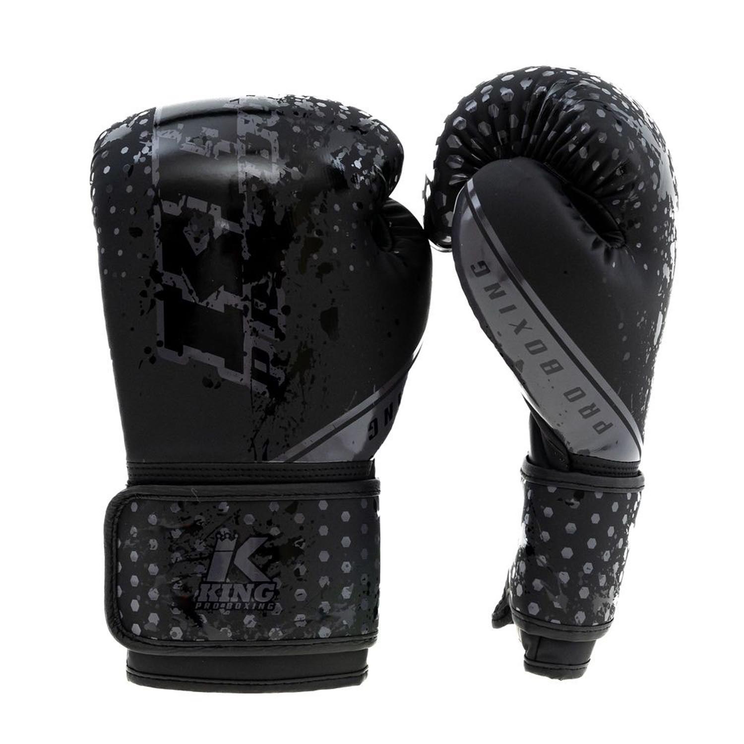 KING PRO BOXING Boxing Gloves, Hexagon 1, black-grey, 6 Oz