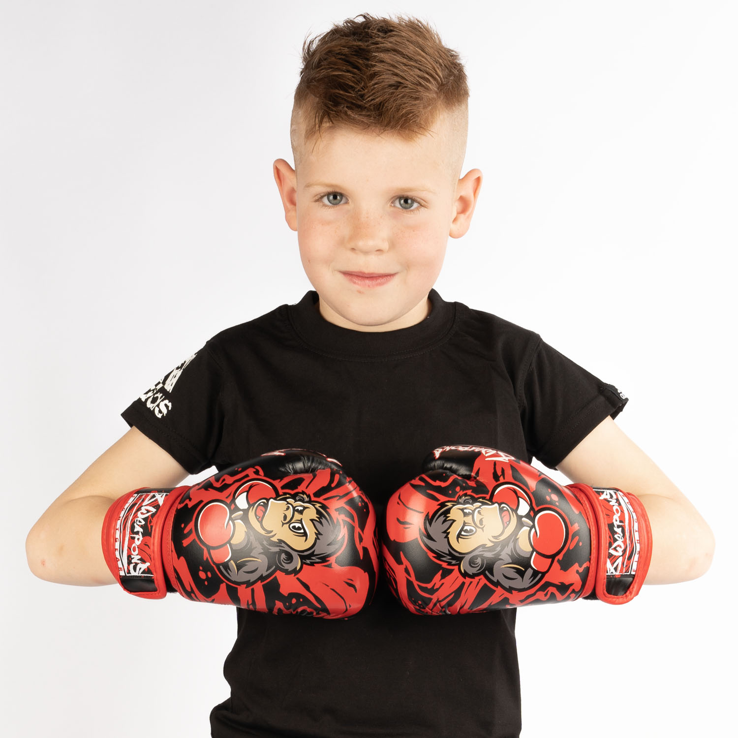 8 WEAPONS Boxhandschuhe, Kinder, Joe, schwarz-rot, 6 Oz