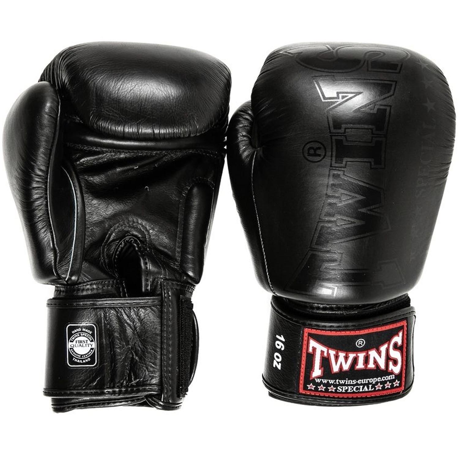 TWINS Special Boxing Gloves, Leather, BGVL-8, black-black, 10 Oz