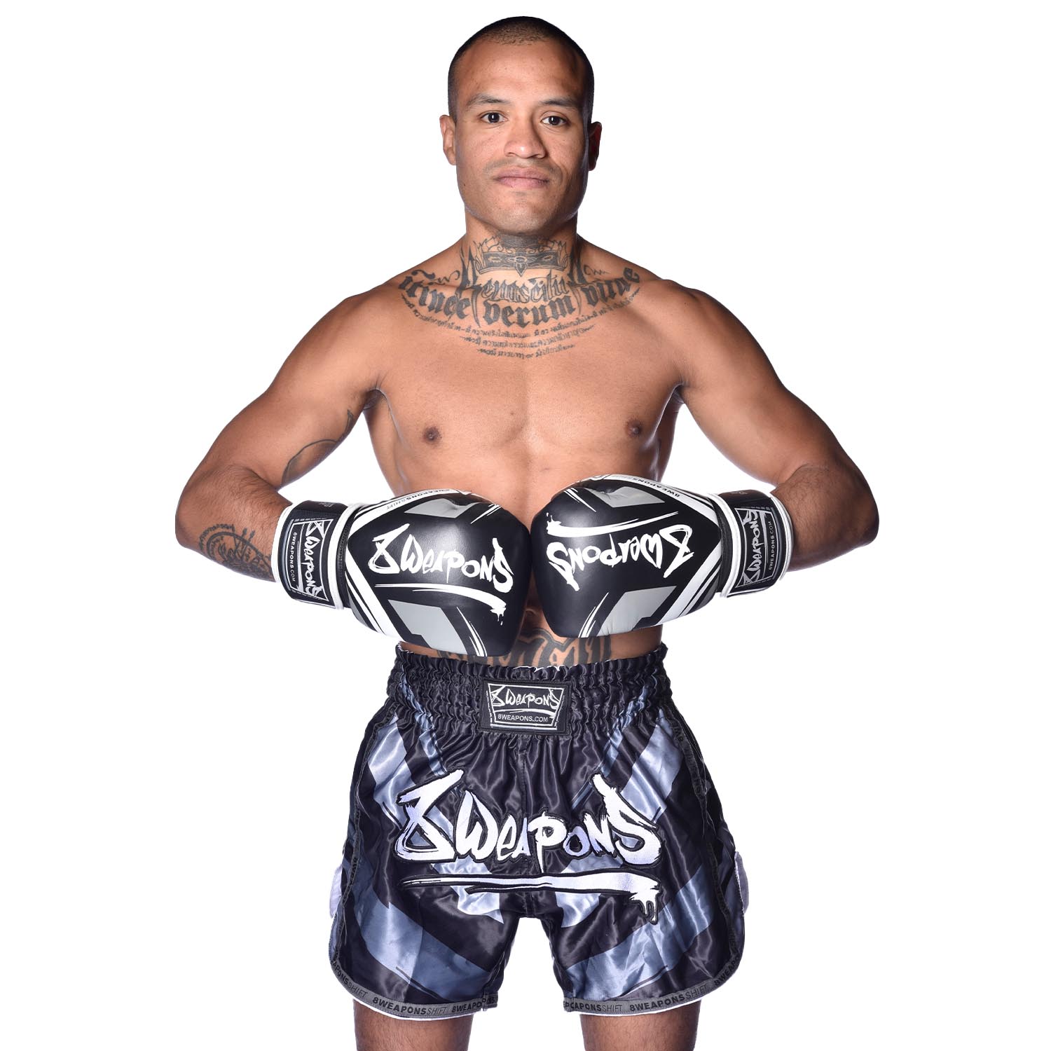 8 WEAPONS Muay Thai Shorts, Shift, black-matt, XXL
