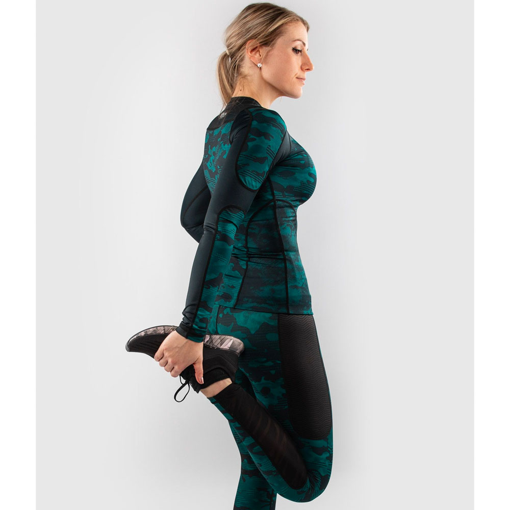 VENUM Rashguard, L/S, Damen, Defender, schw-grün, XS