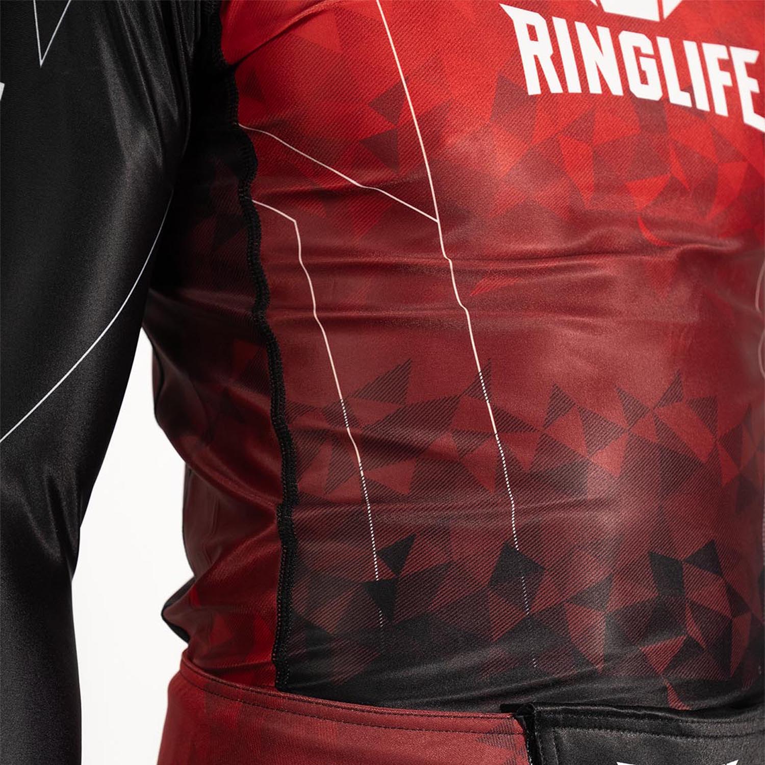 RINGLIFE Rashguard, L/S - Transition schwarz-rot S