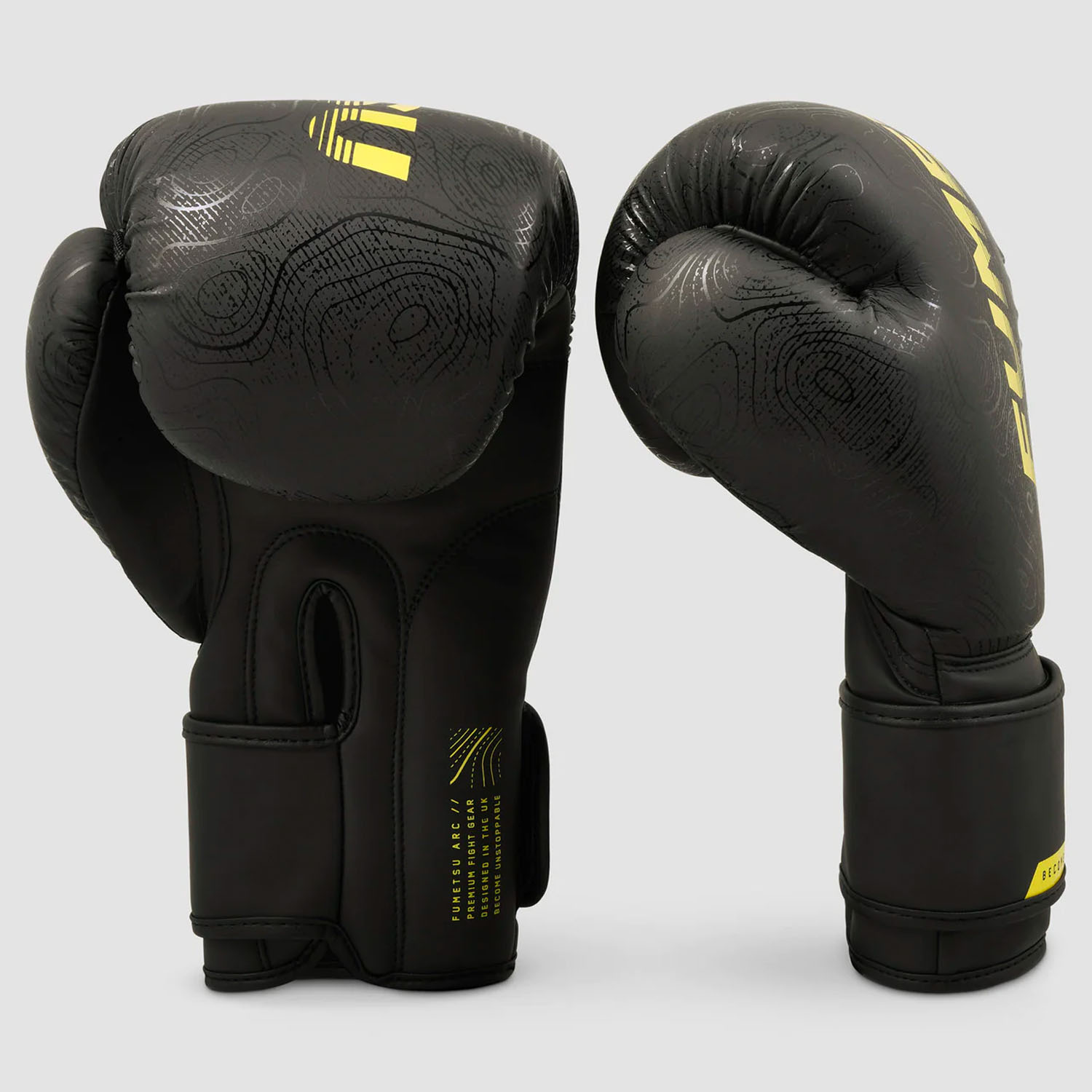 Fumetsu Boxing Gloves, Arc, black-yellow, 14 Oz
