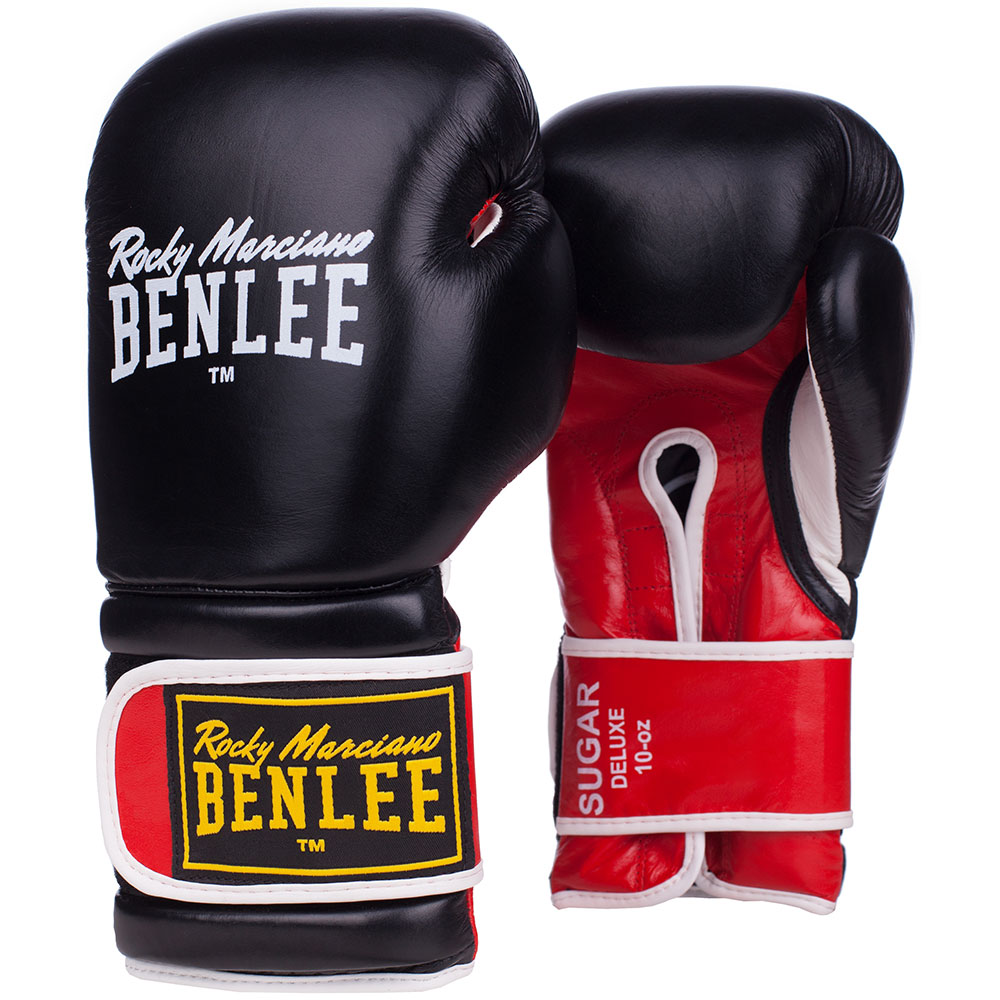 BENLEE Boxhandschuhe, Sugar Deluxe, schwarz-rot, 12 Oz