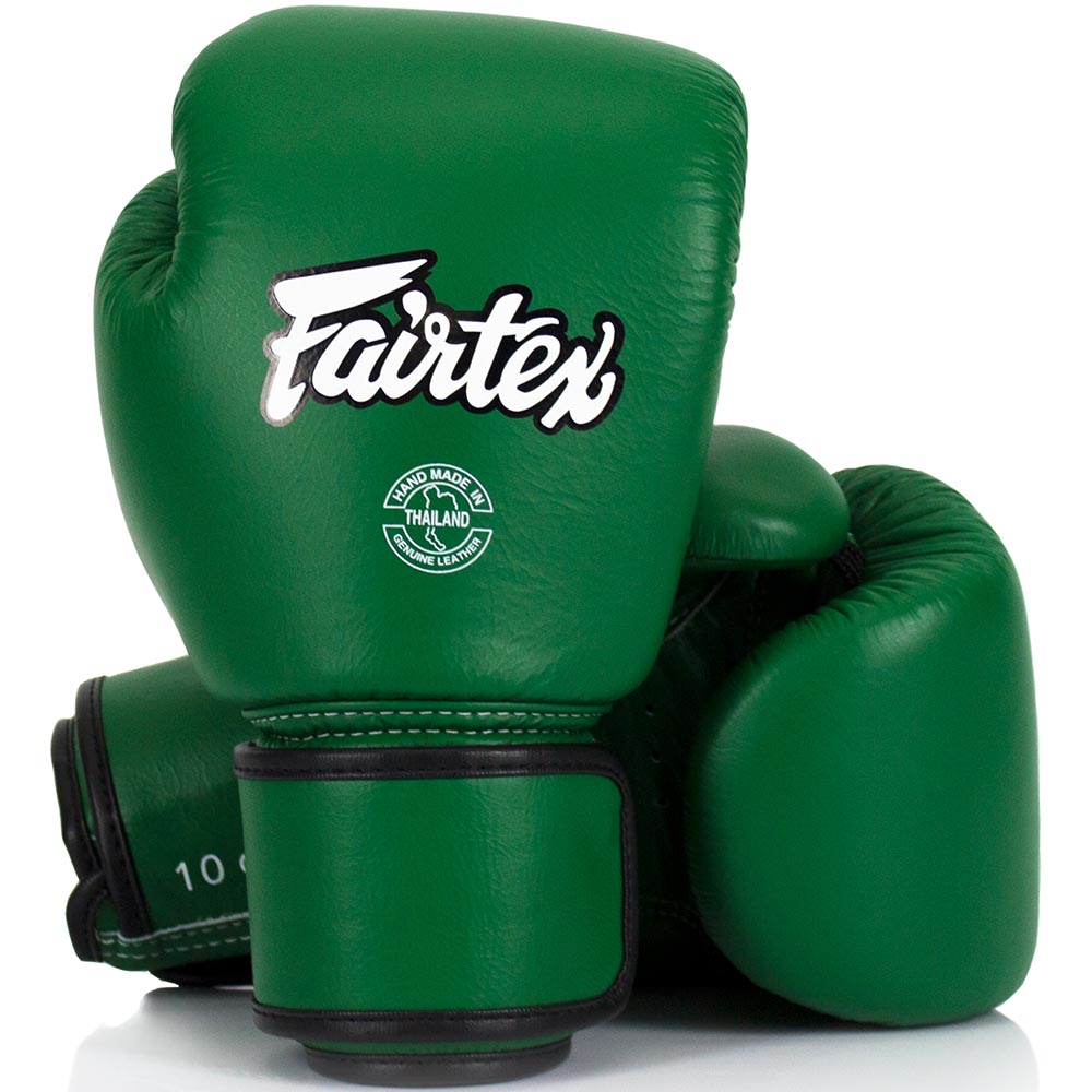 Fairtex Boxing Gloves, Leather, BGV16, forest green, 12 Oz