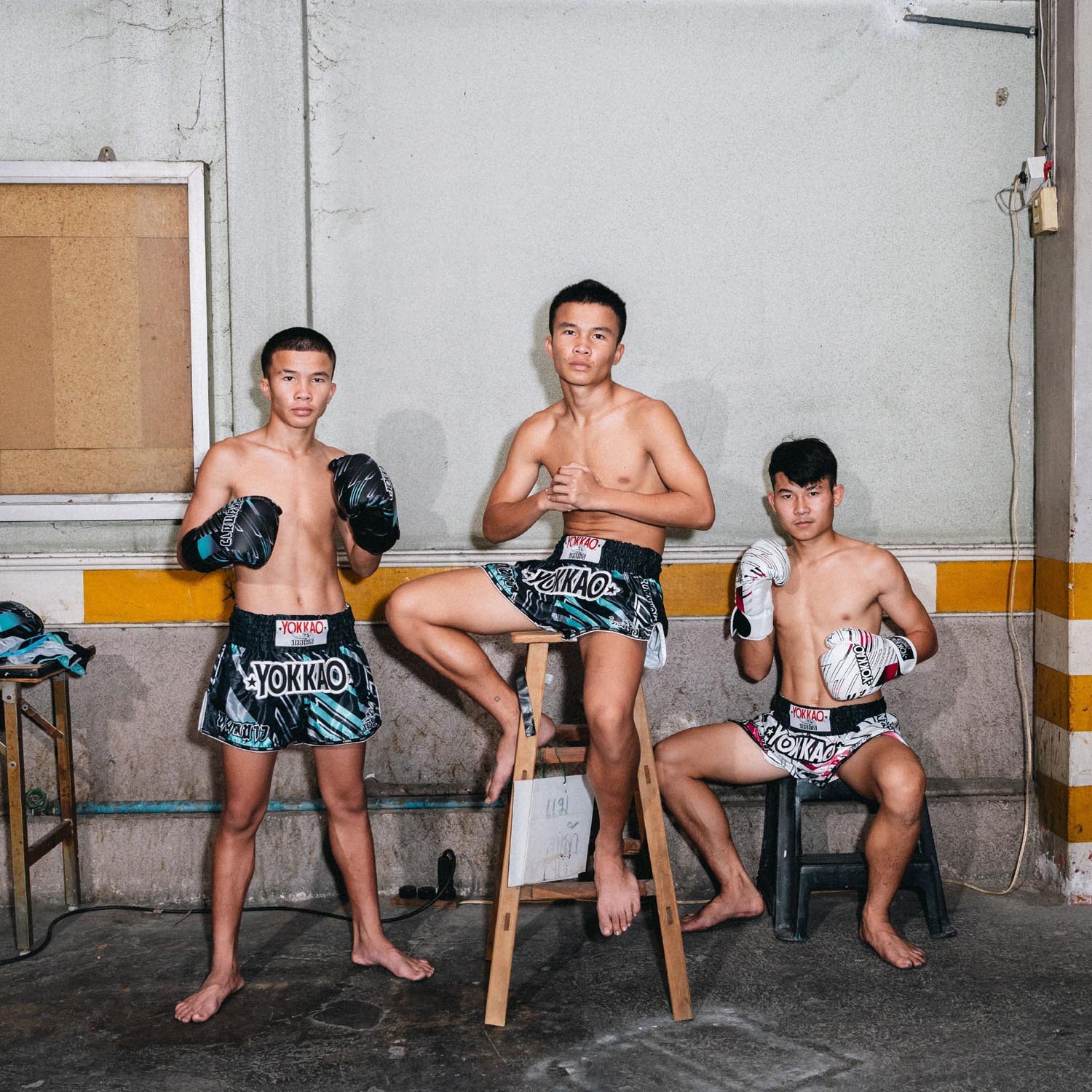 YOKKAO Muay Thai Shorts, Power, black, XXL
