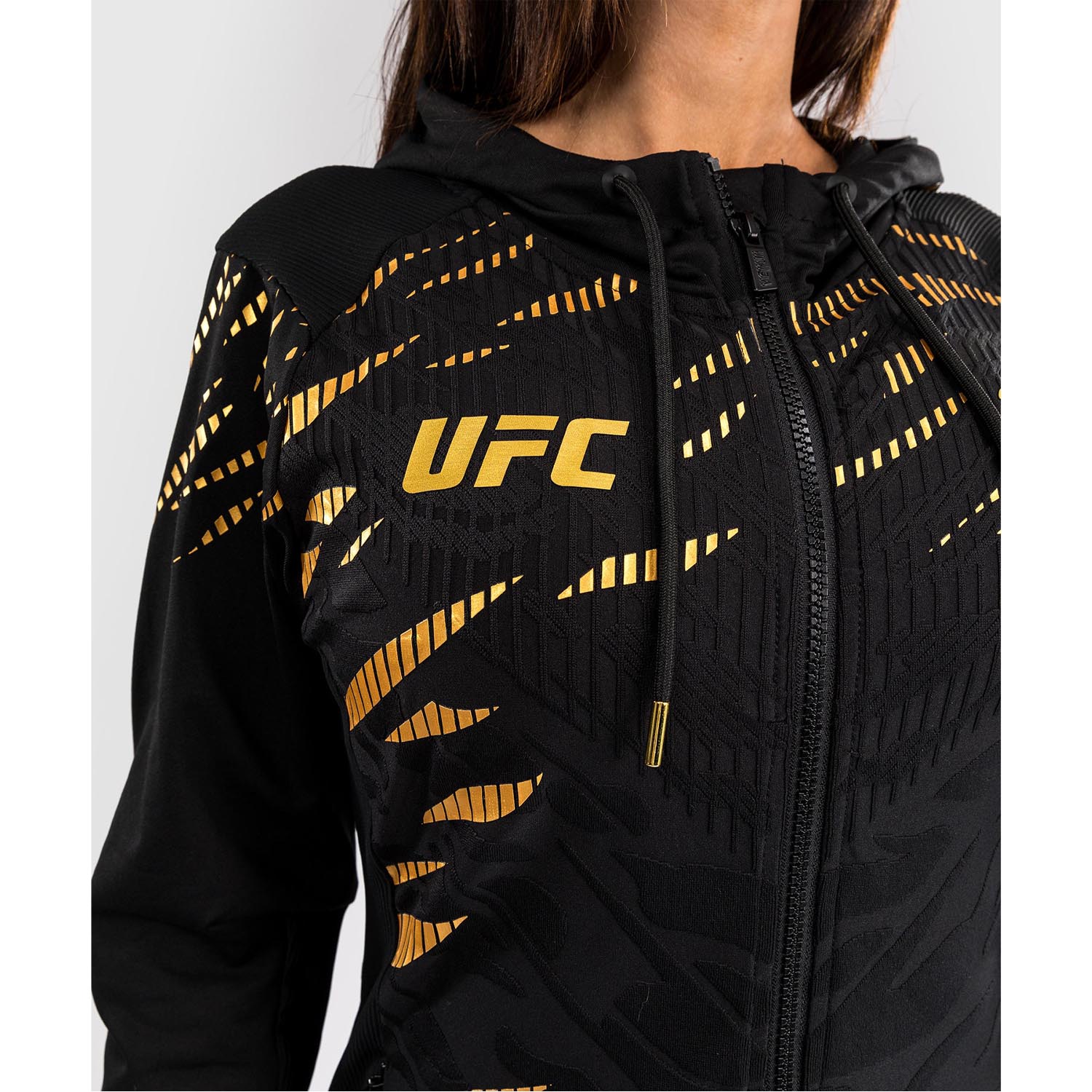 VENUM Zip Hoody, Women, UFC Fusion Authentic Fight Night Champion, black-gold, S
