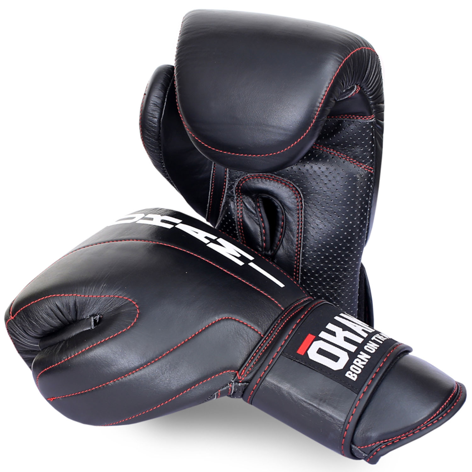 OKAMI Boxing Gloves, Air Tec, black, 16 Oz