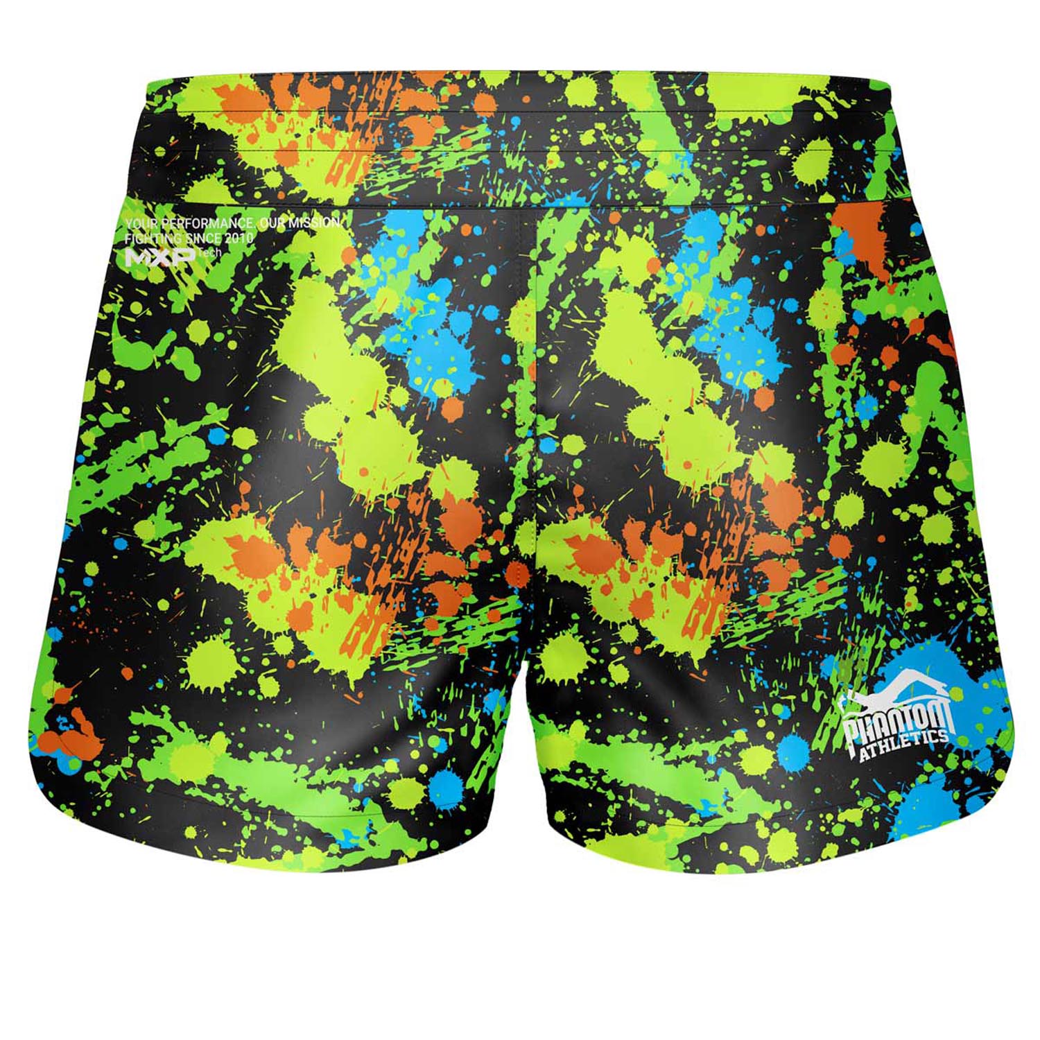 Phantom Athletics MMA Fight Shorts, Fusion Splatter, schwarz-neon, XL