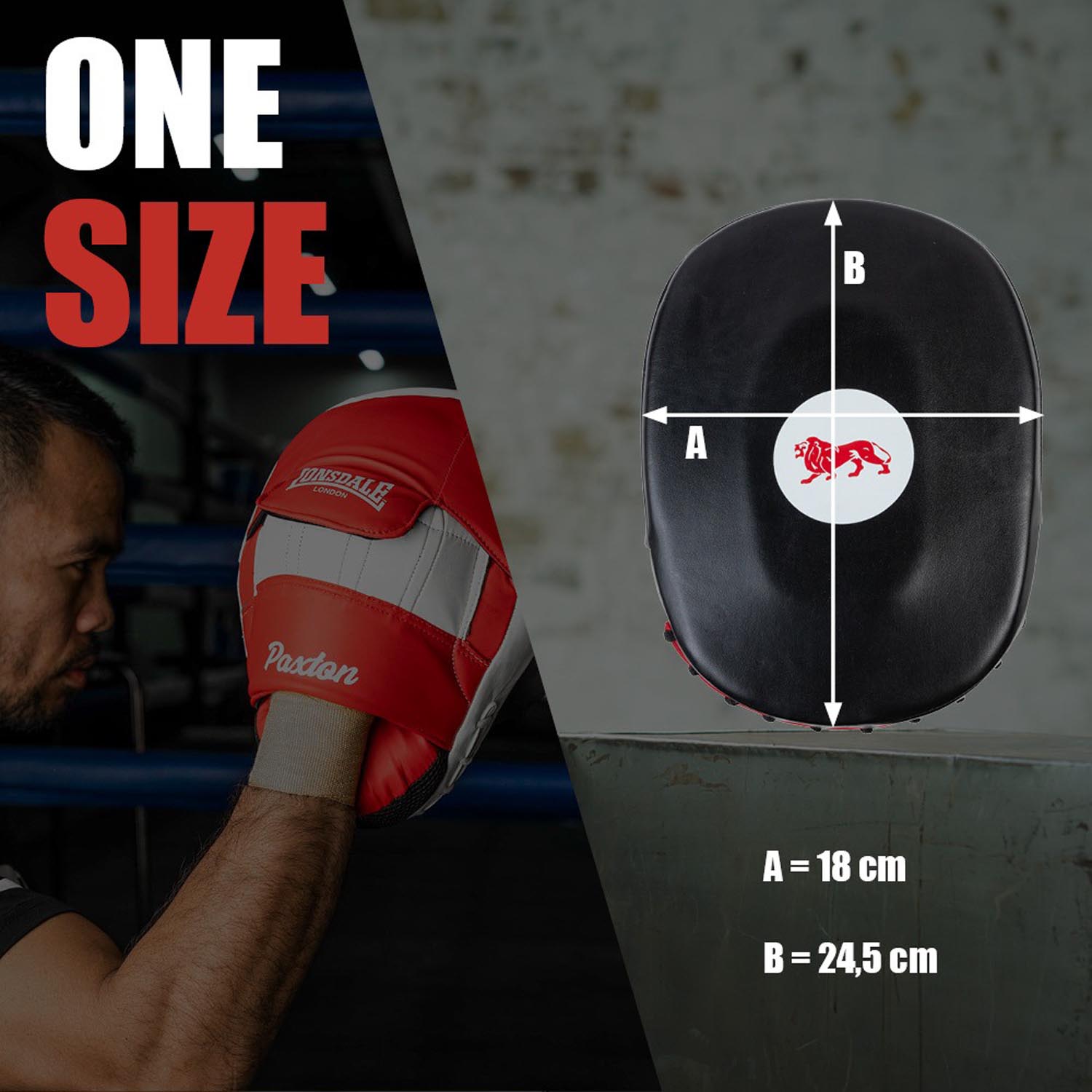 Lonsdale Focus Mitts, Hustle, black-white-red