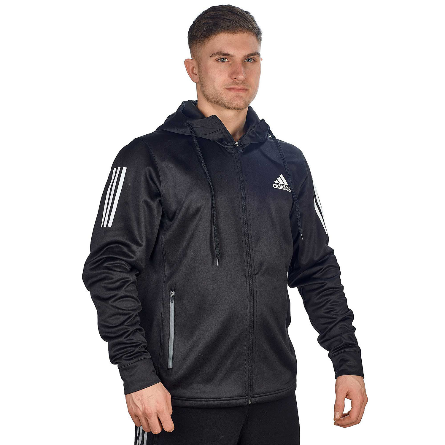 adidas Zip Hoody, Boxwear Tech, schwarz-weiß, S