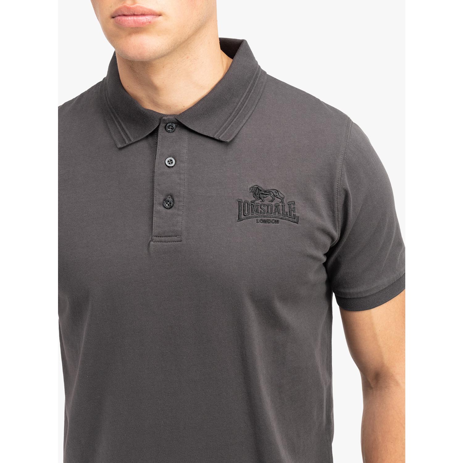 Lonsdale Polo Shirt, Lambston, dark grey, L