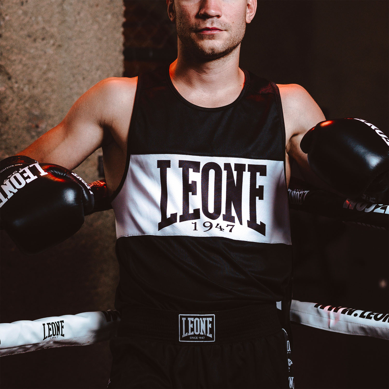 LEONE Boxing Top, Singlet, Shock, AB224, navy, L