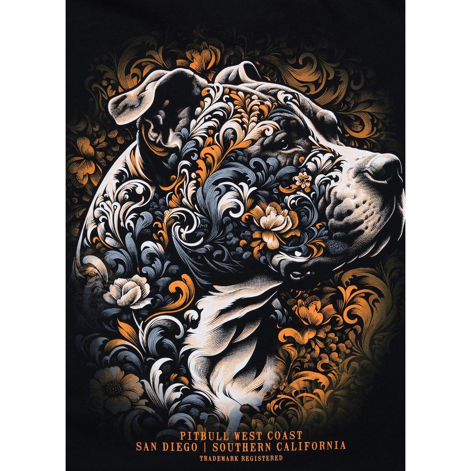 Pit Bull West Coast T-Shirt, Tattoo, black-orange, XXXL