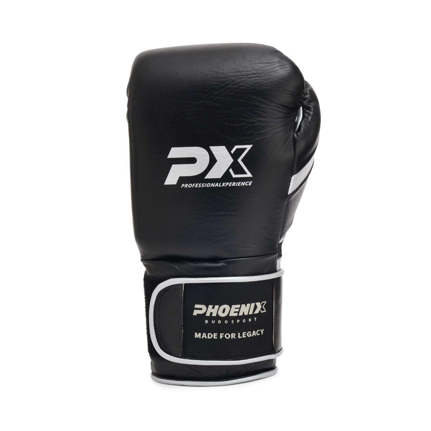 PX Boxhandschuhe, Legacy, Pro Pure Combat, schwarz-silber, 12 Oz