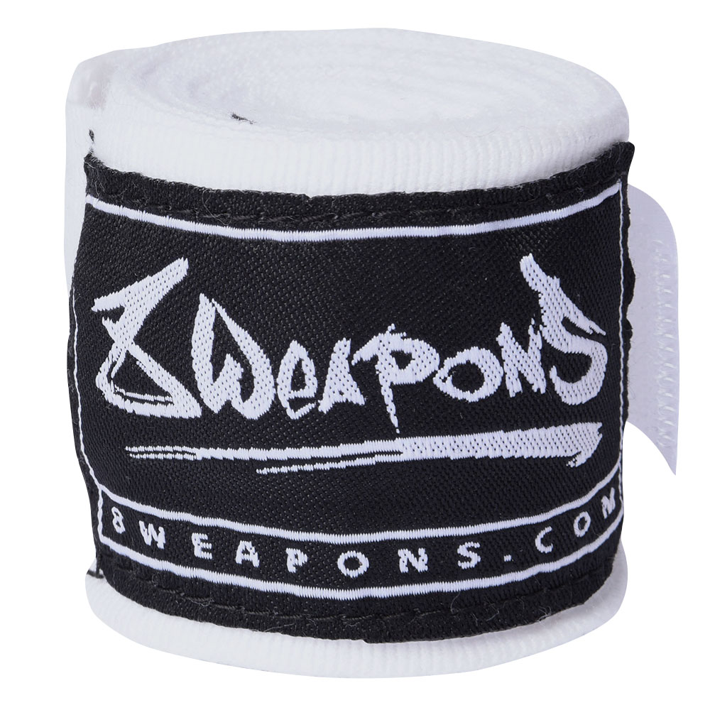 8 WEAPONS Hand Wraps, semi-elastic, 3.5 m, white