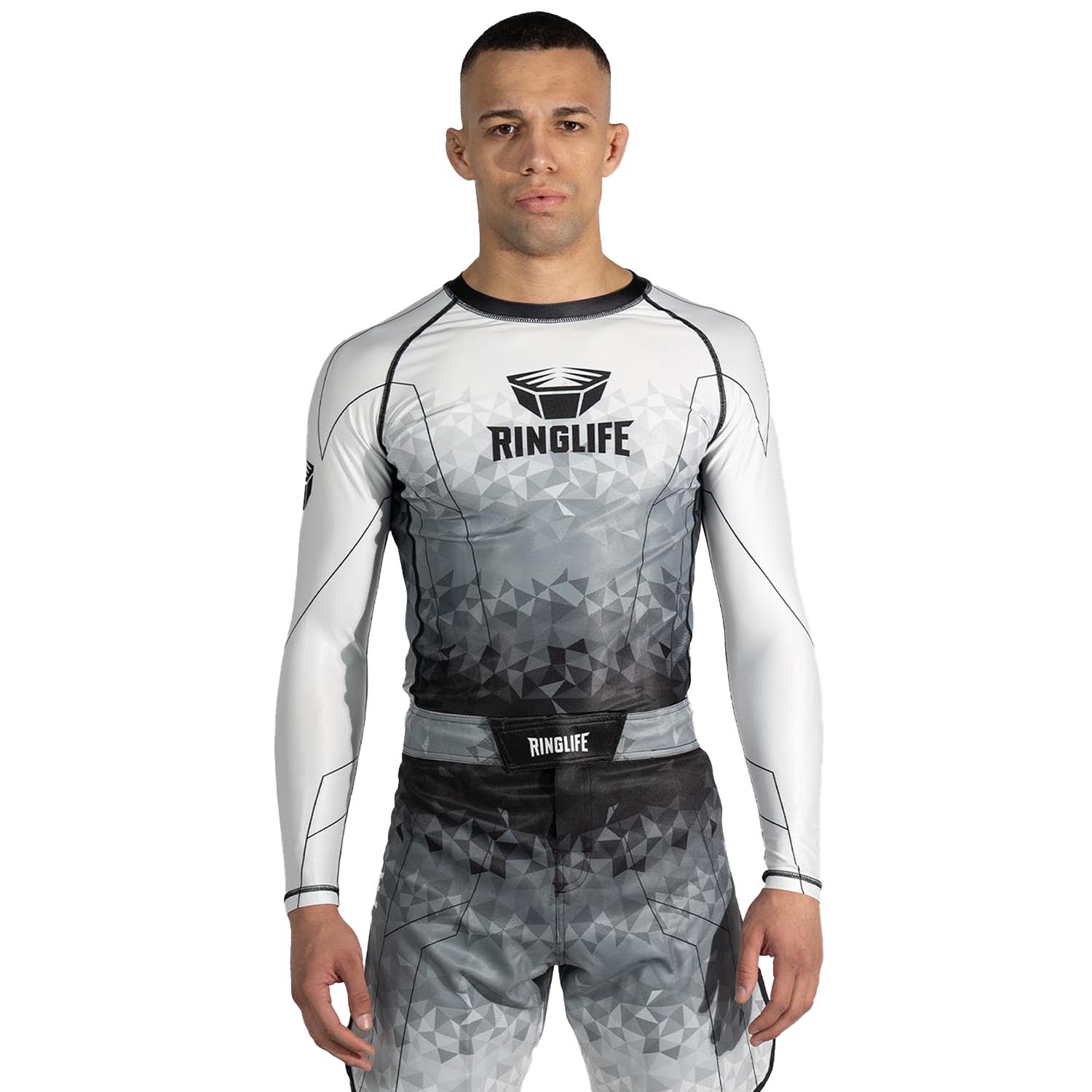 RINGLIFE Rashguard, L/S - Transition schwarz-weiss 3XL