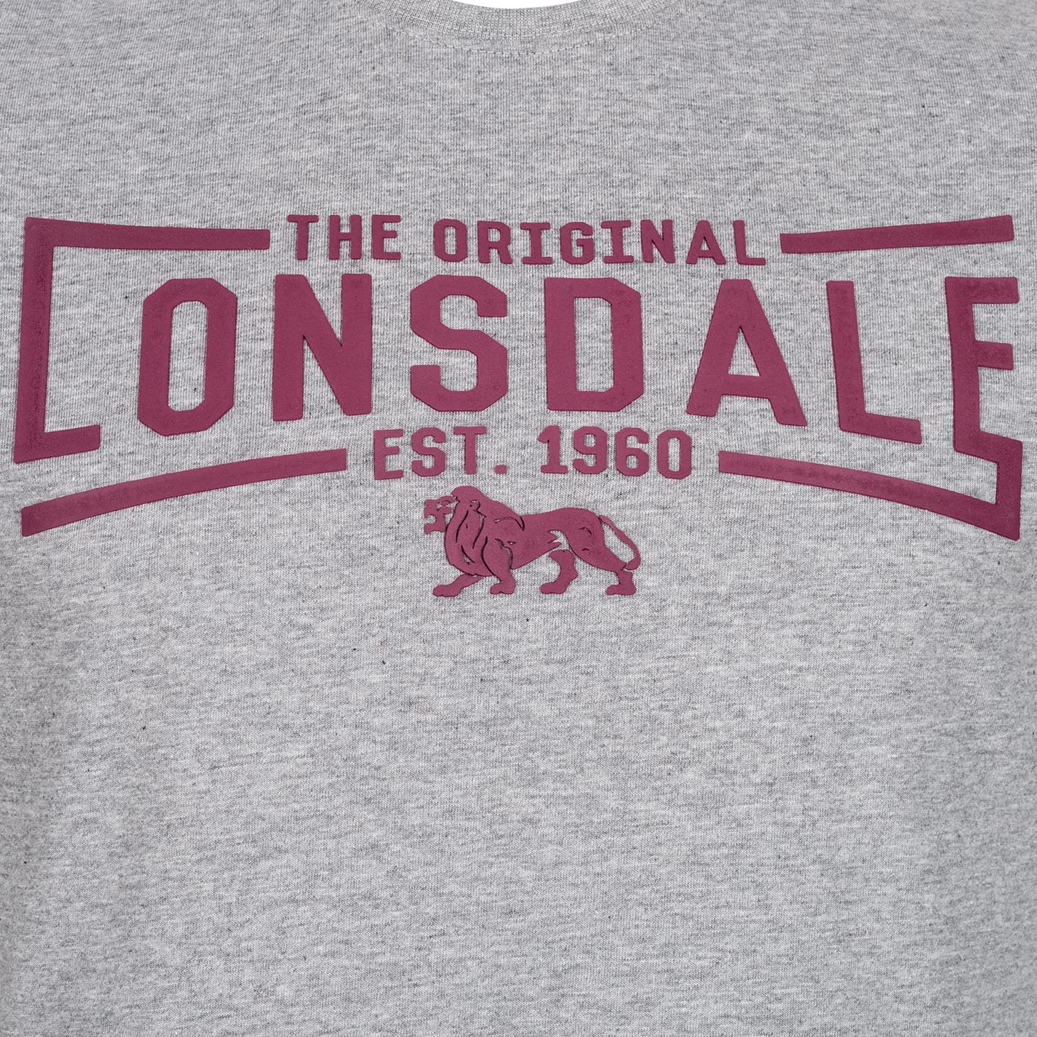 Lonsdale T-Shirt, Nybster, grey-red, S
